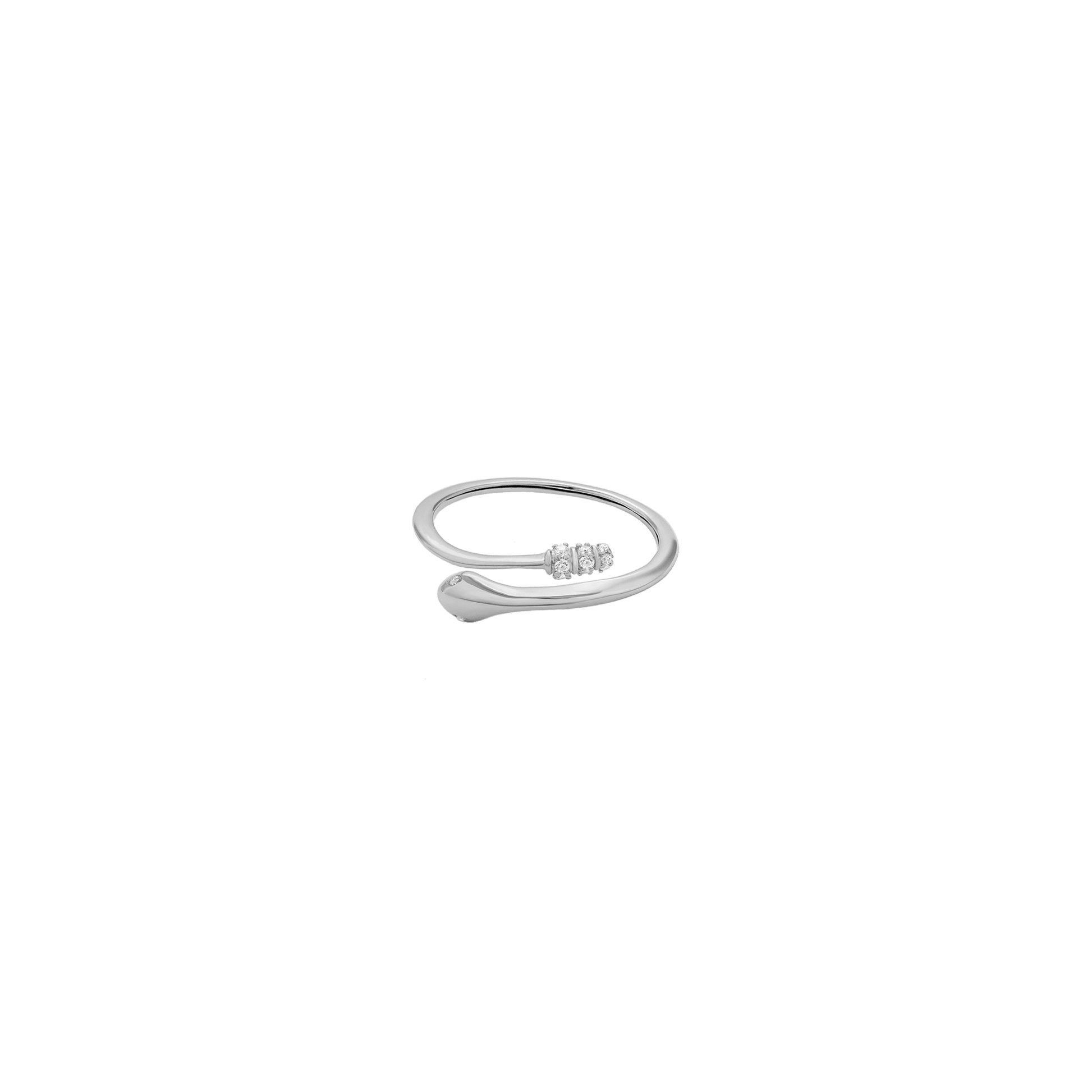 Diamond Snake Ring - 14K White Gold Rings 14K Solid Gold US 4 