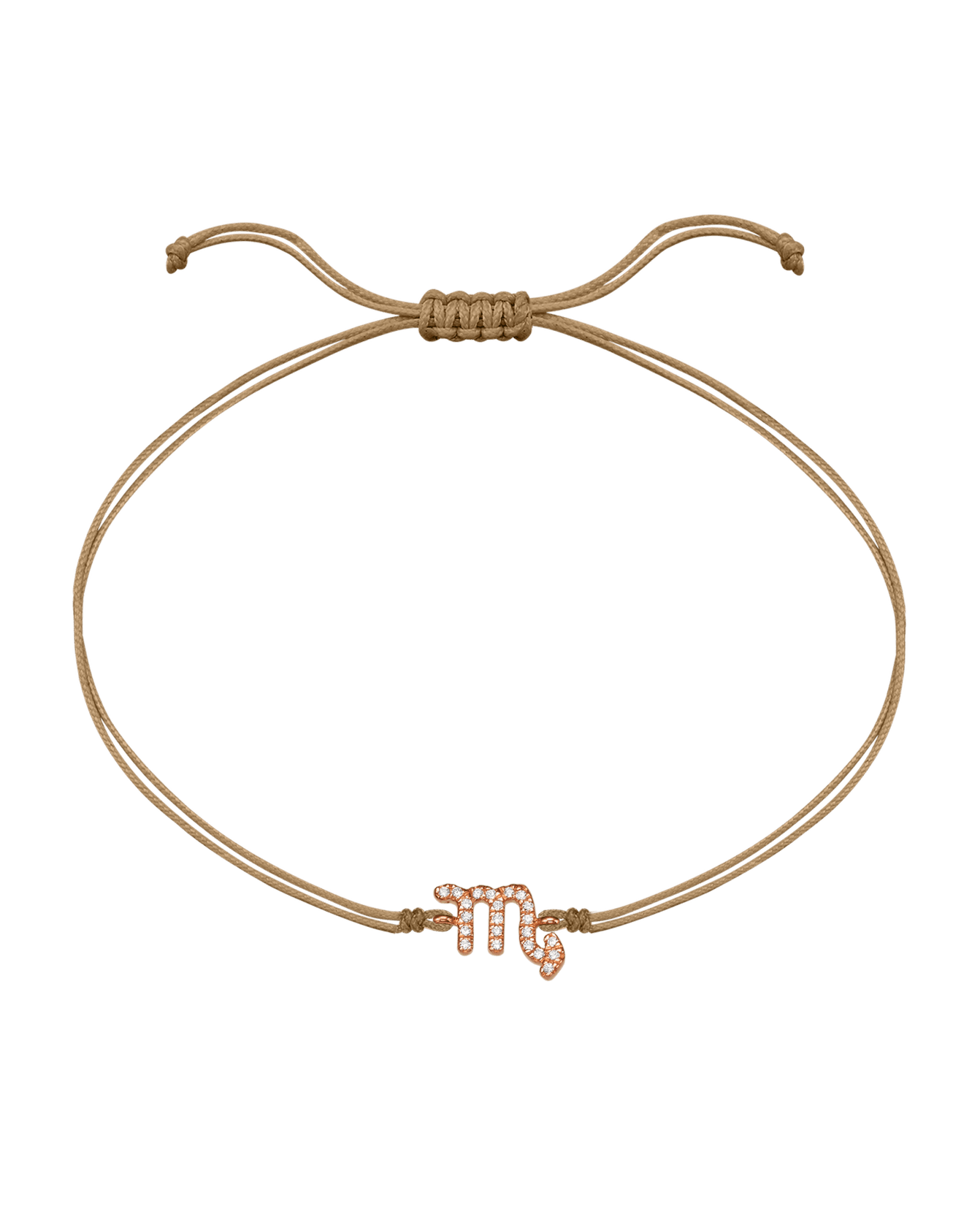 Diamond Zodiac Signs String of Love - 14K Rose Gold Bracelets 14K Solid Gold Camel 