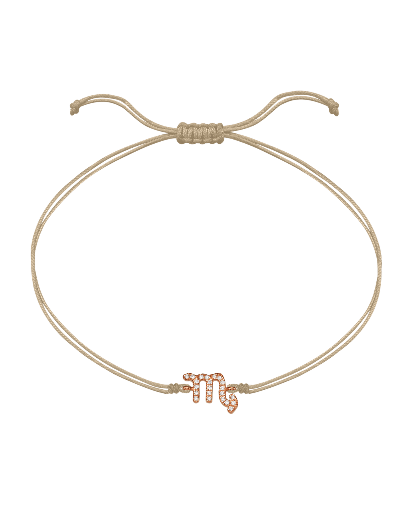 Diamond Zodiac Signs String of Love - 14K Rose Gold Bracelets 14K Solid Gold Sand 