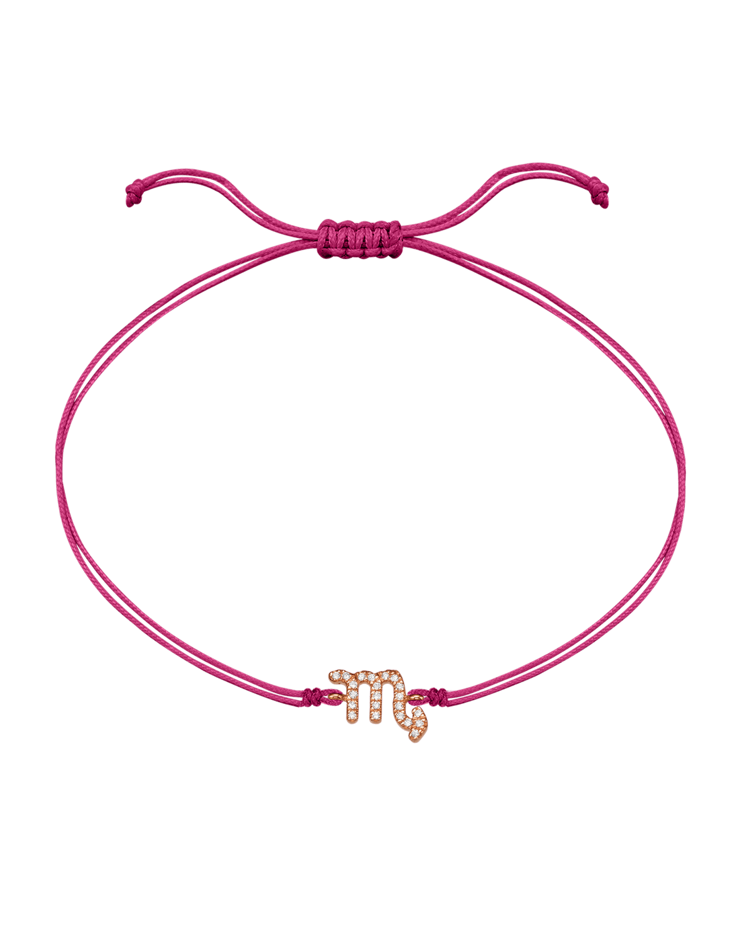 Diamond Zodiac Signs String of Love - 14K Rose Gold Bracelets 14K Solid Gold Pink 