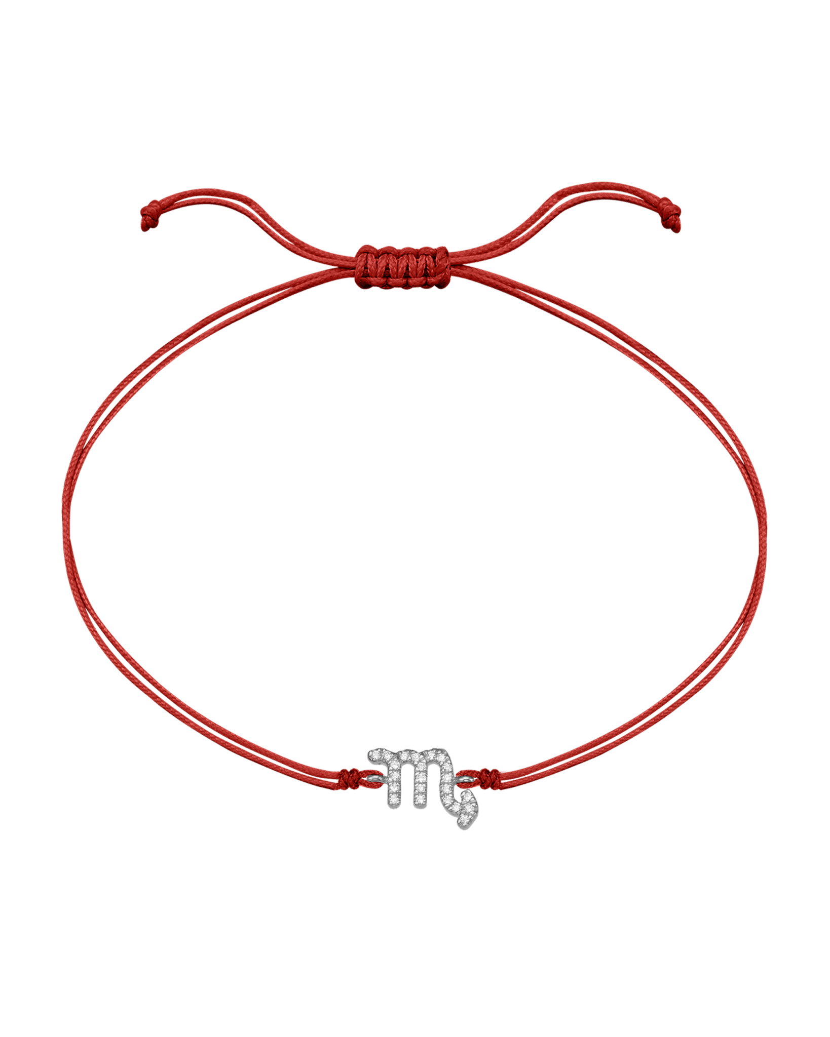 Diamond Zodiac Signs String of Love - 14K White Gold Bracelets 14K Solid Gold Red 