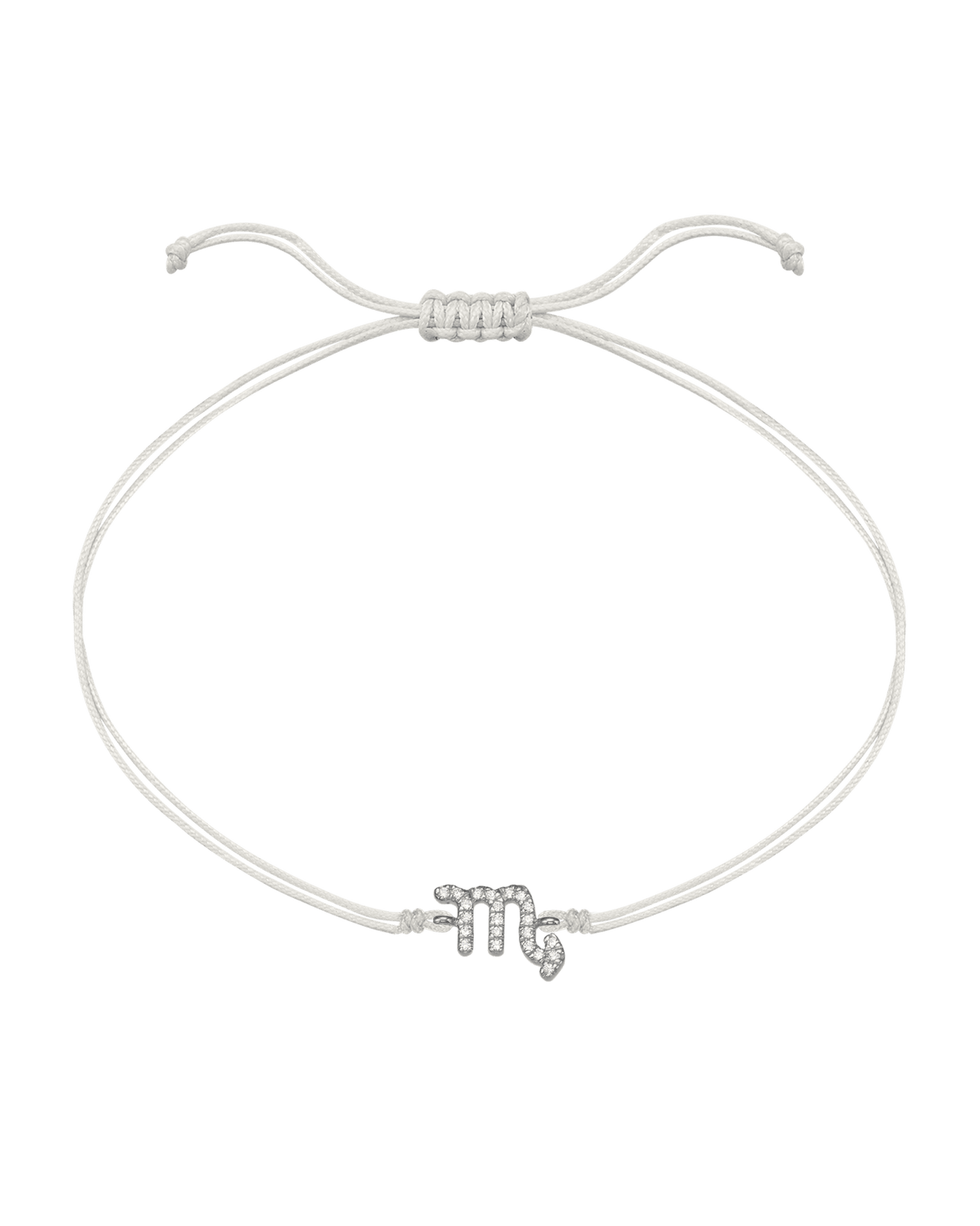 Diamond Zodiac Signs String of Love - 14K White Gold Bracelets 14K Solid Gold Pearl 