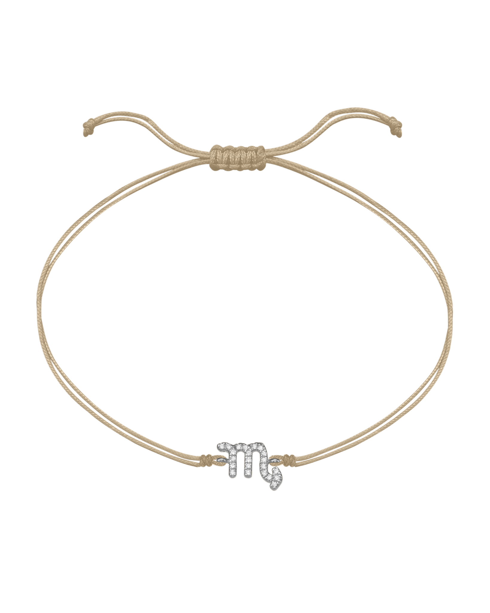 Diamond Zodiac Signs String of Love - 14K White Gold Bracelets 14K Solid Gold Sand 