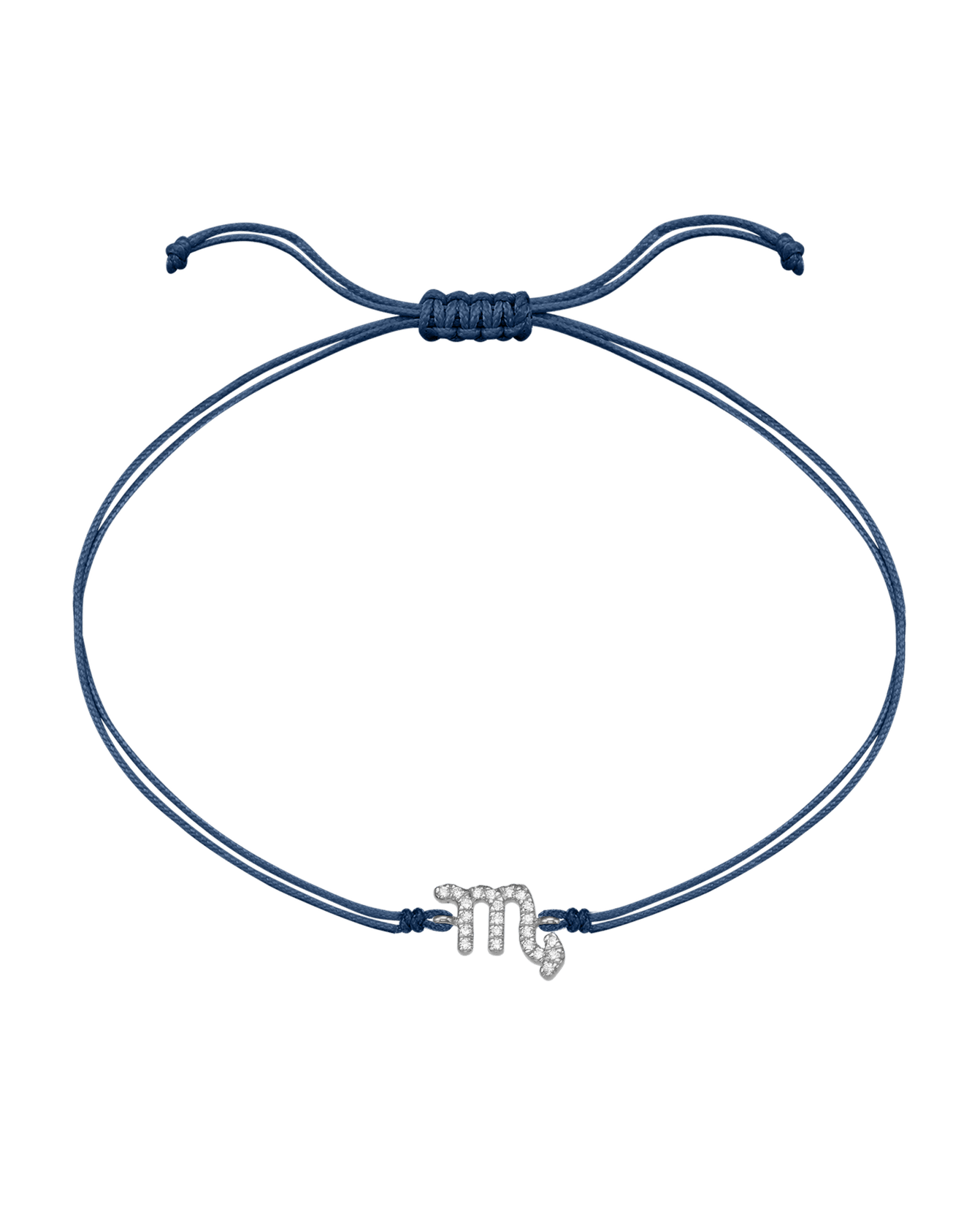 Diamond Zodiac Signs String of Love - 14K White Gold Bracelets 14K Solid Gold Indigo 