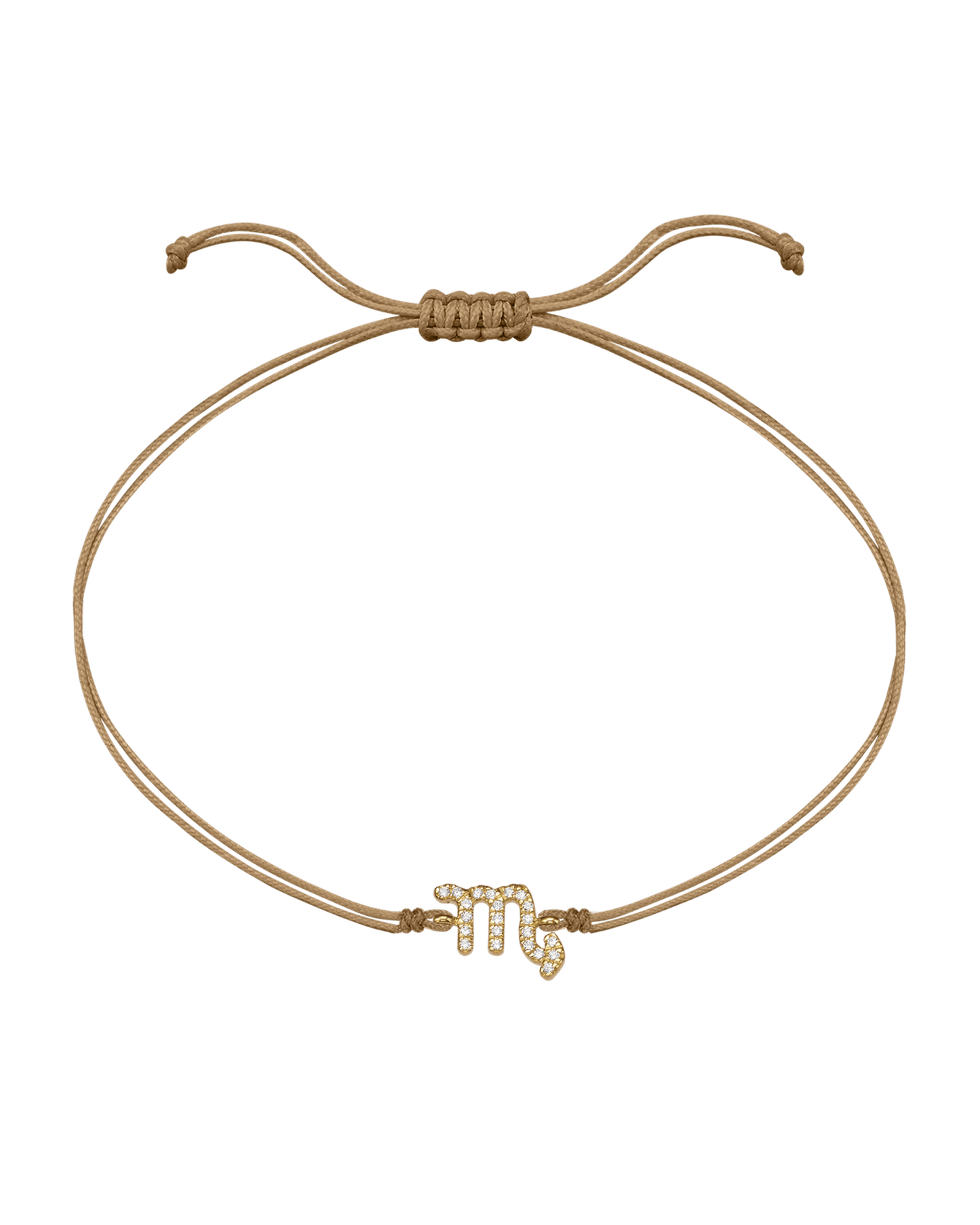 Diamond Zodiac Signs String of Love - 14K Yellow Gold Bracelets 14K Solid Gold Camel 