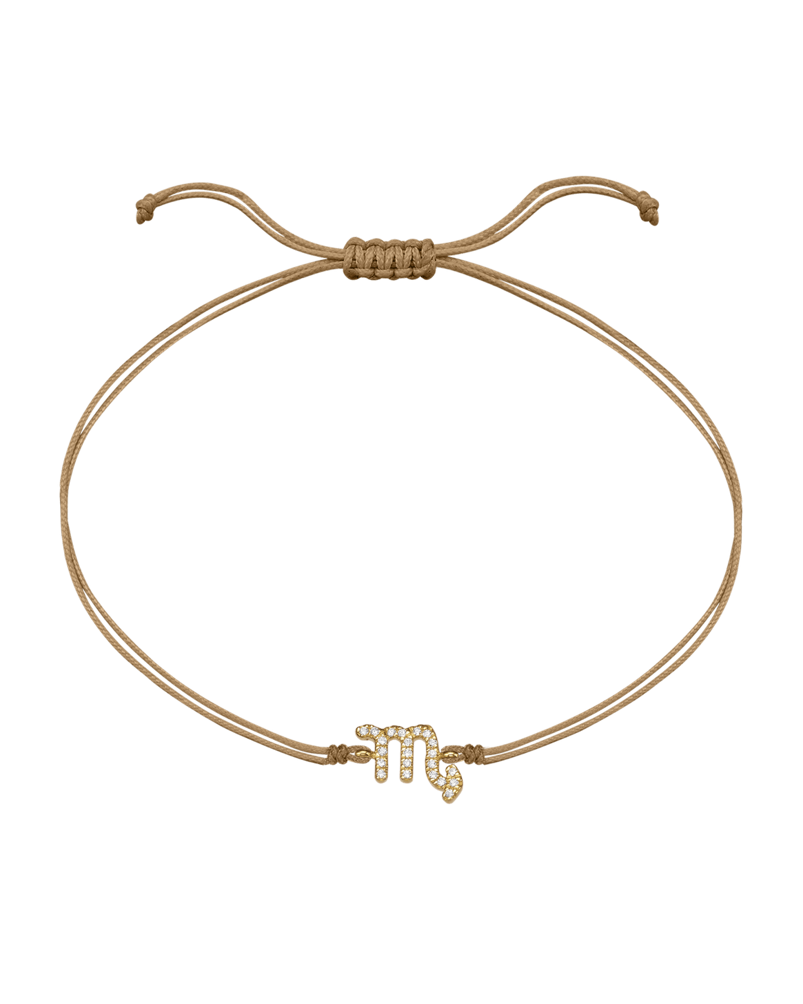 Diamond Zodiac Signs String of Love - 14K Yellow Gold Bracelets 14K Solid Gold Camel 