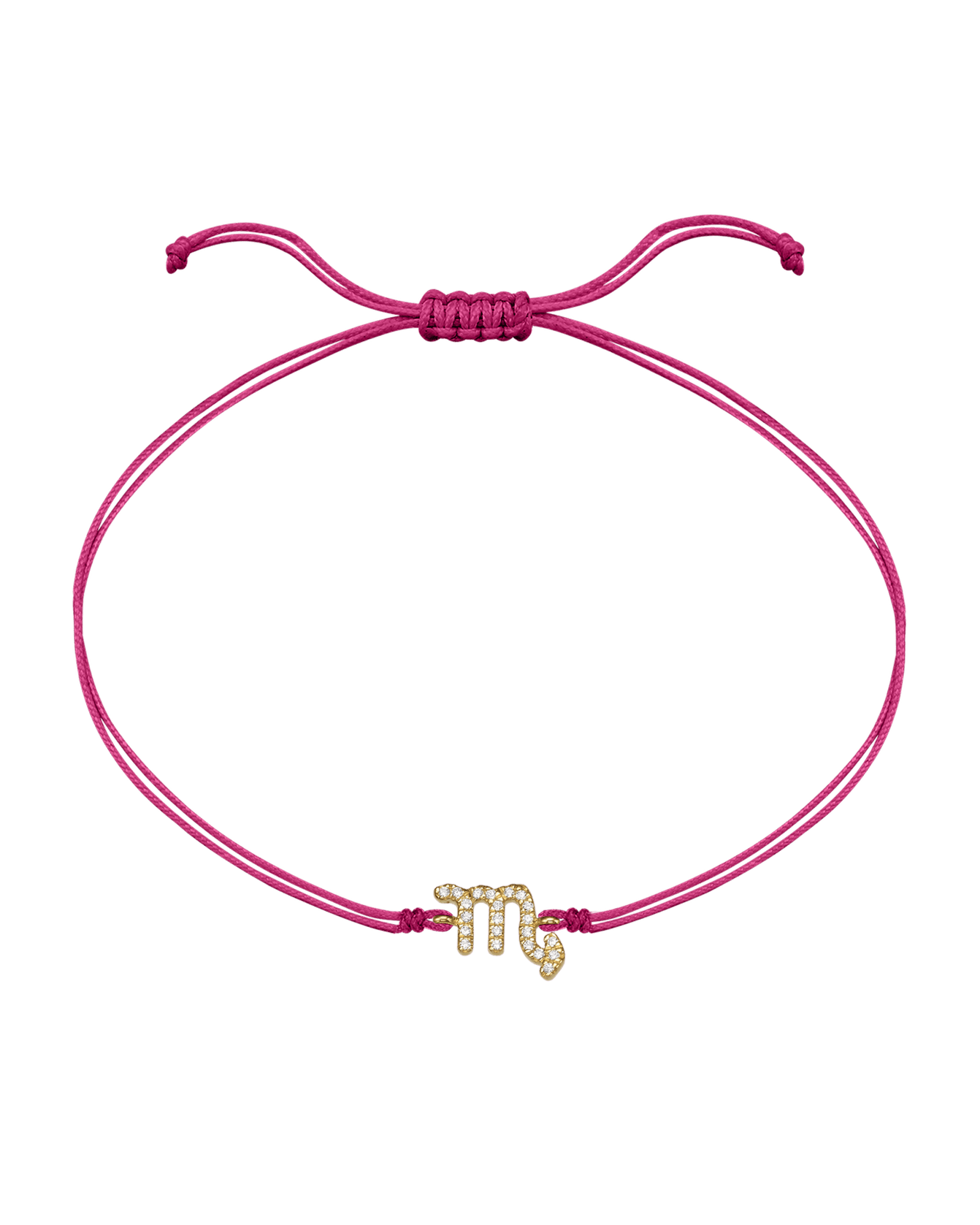 Diamond Zodiac Signs String of Love - 14K Yellow Gold Bracelets 14K Solid Gold Pink 