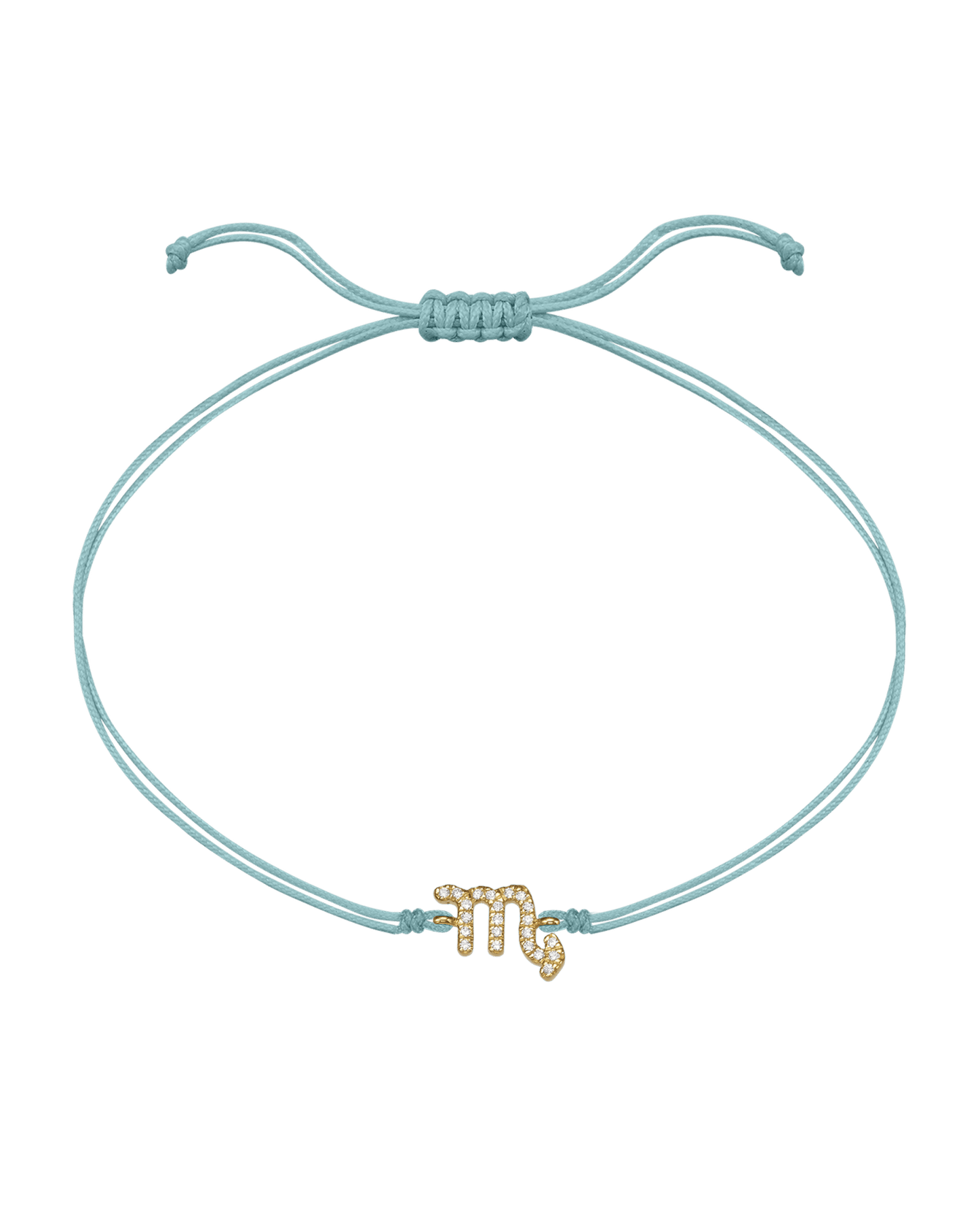 Diamond Zodiac Signs String of Love - 14K Yellow Gold Bracelets 14K Solid Gold Turquoise 