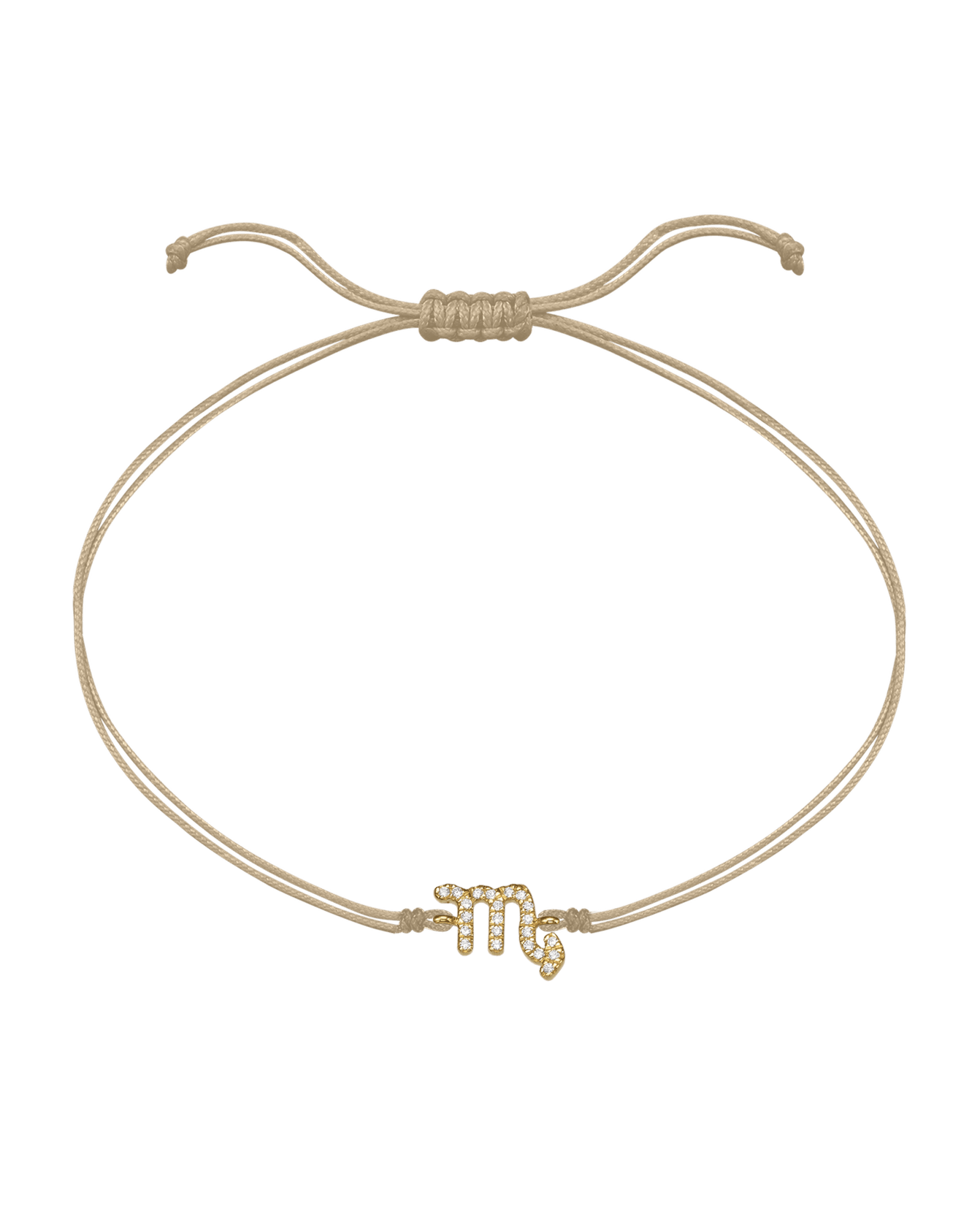 Diamond Zodiac Signs String of Love - 14K Yellow Gold Bracelets 14K Solid Gold Sand 