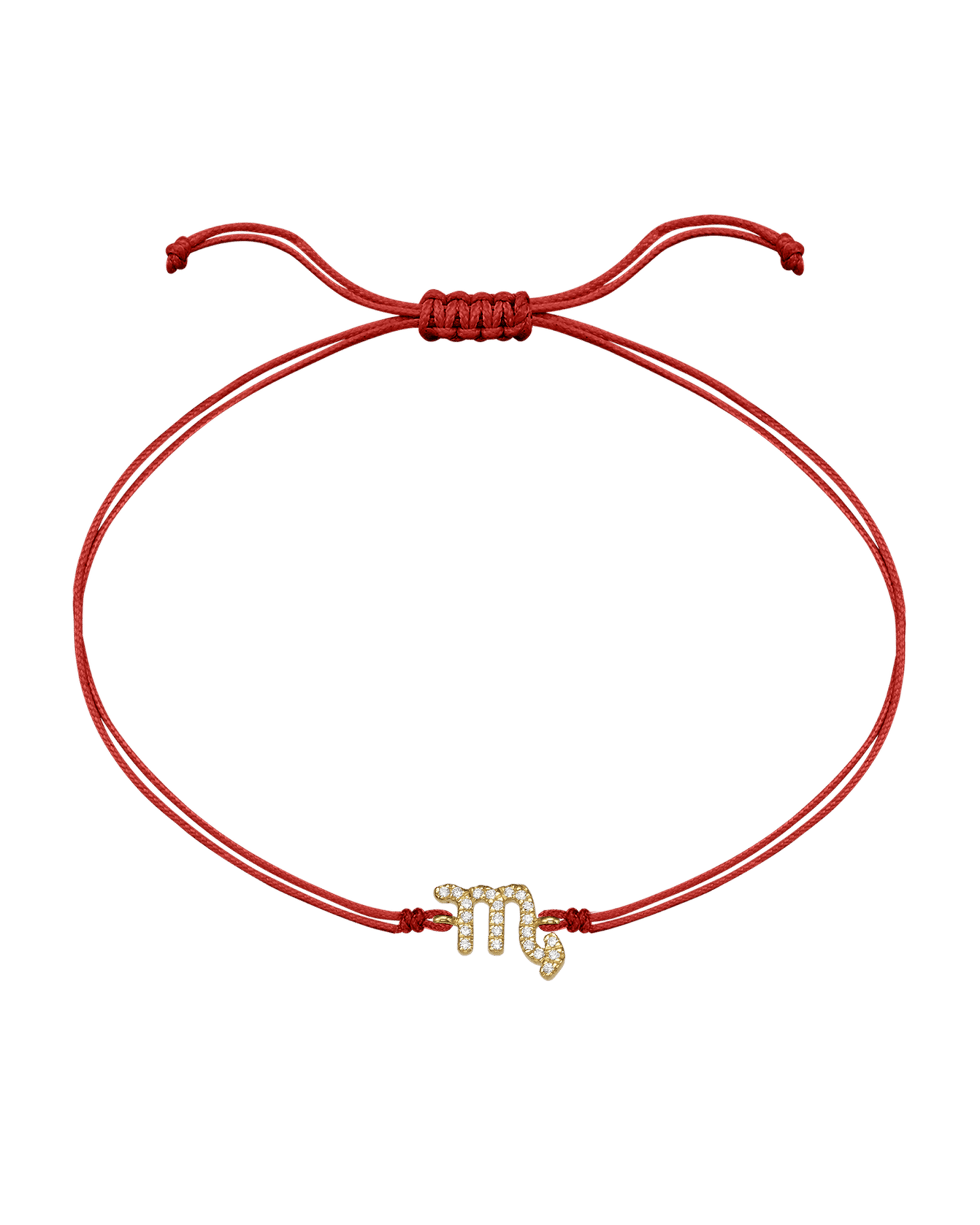 Diamond Zodiac Signs String of Love - 14K Yellow Gold Bracelets 14K Solid Gold Red 