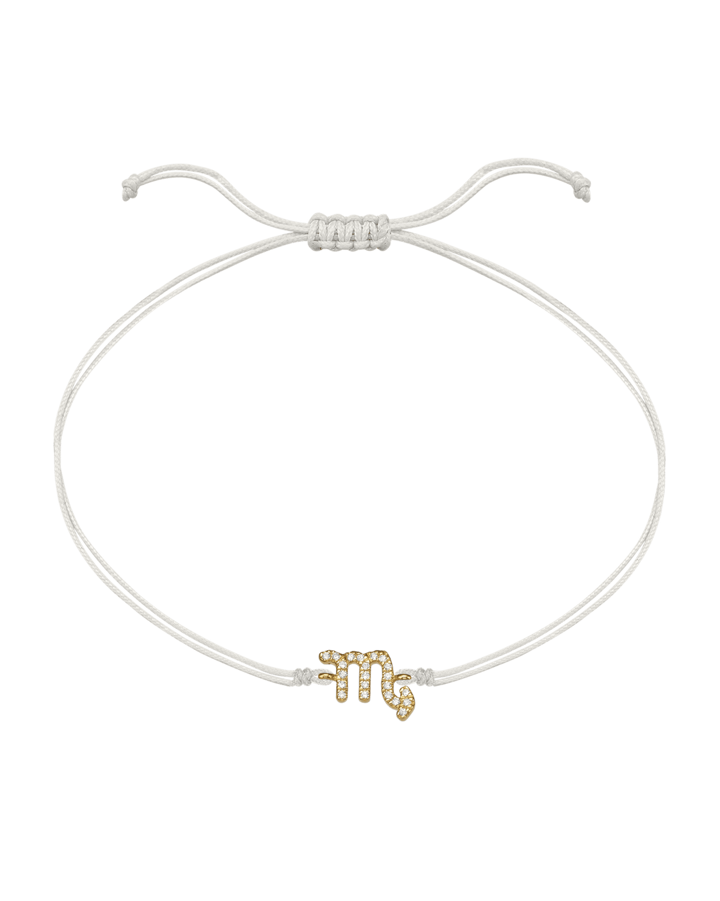 Diamond Zodiac Signs String of Love - 14K Yellow Gold Bracelets 14K Solid Gold Pearl 