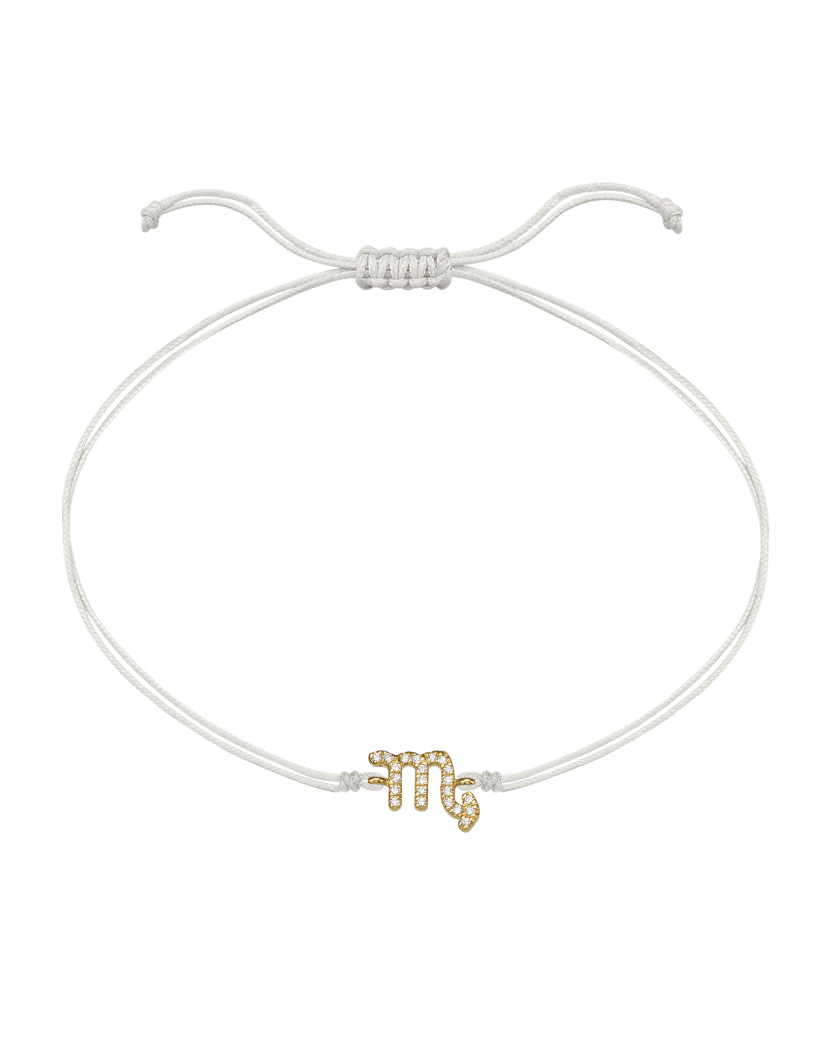 Diamond Zodiac Signs String of Love - 14K Yellow Gold Bracelets 14K Solid Gold Pearl 