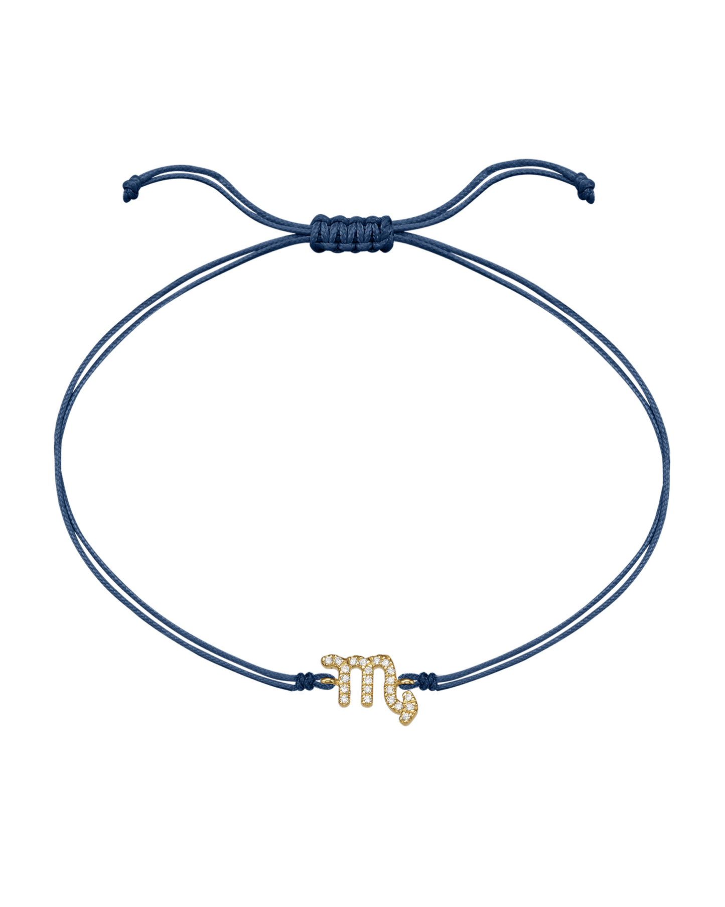 Diamond Zodiac Signs String of Love - 14K Yellow Gold Bracelets 14K Solid Gold Indigo 