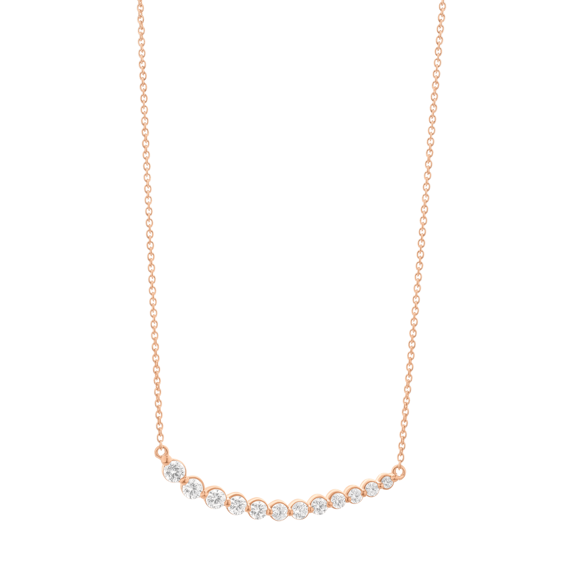 Diamonds Bezel Bar Necklace - 14K Yellow Gold Necklaces magal-dev 