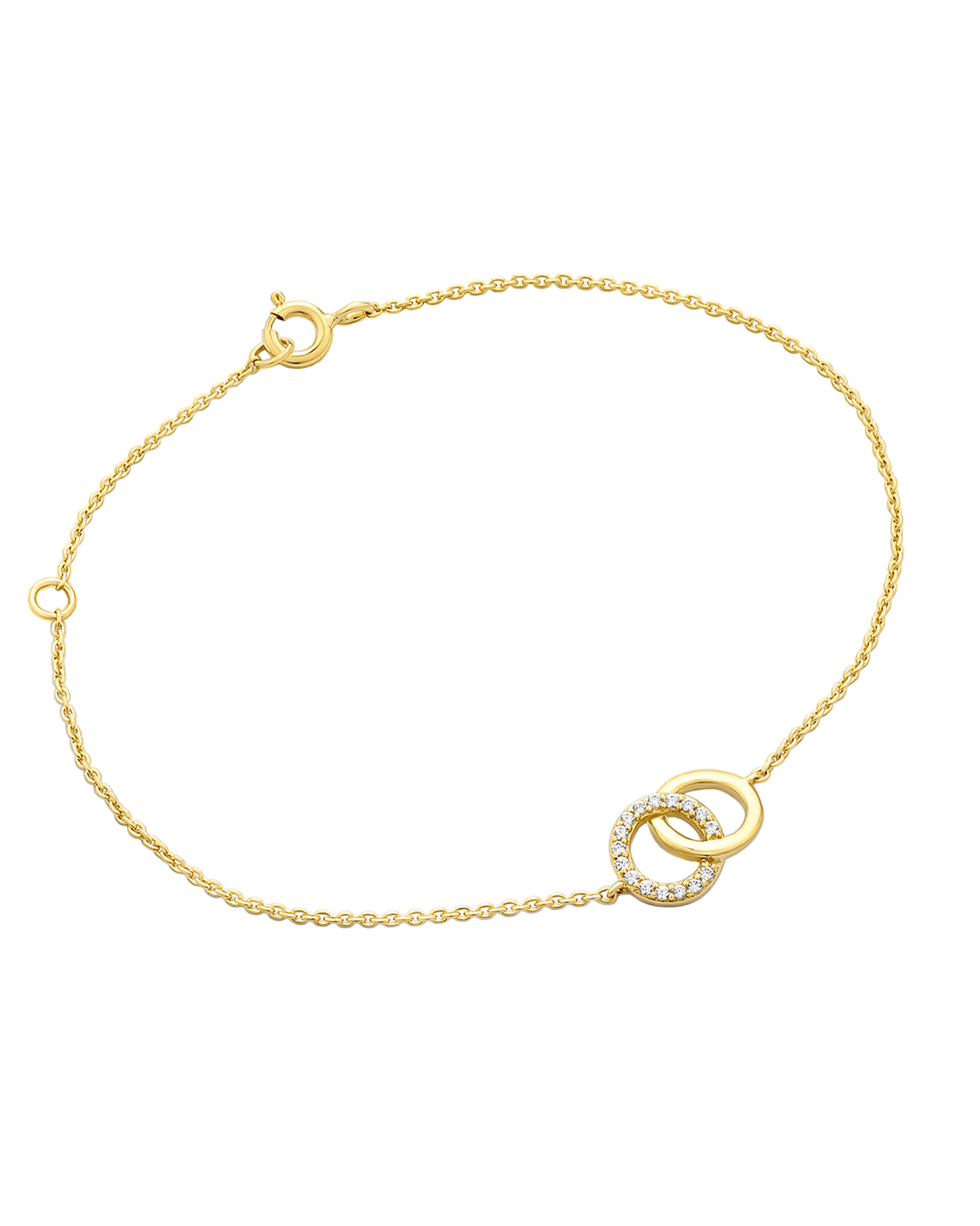 Double Diamond Circle Bracelet - 14K Rose Gold Bracelets magal-dev 