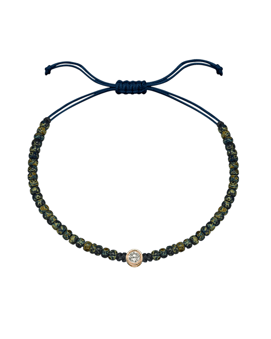 Dyed Blue Beads String Of Love - 14K Rose Gold Bracelets magal-dev Large: 0.1ct 