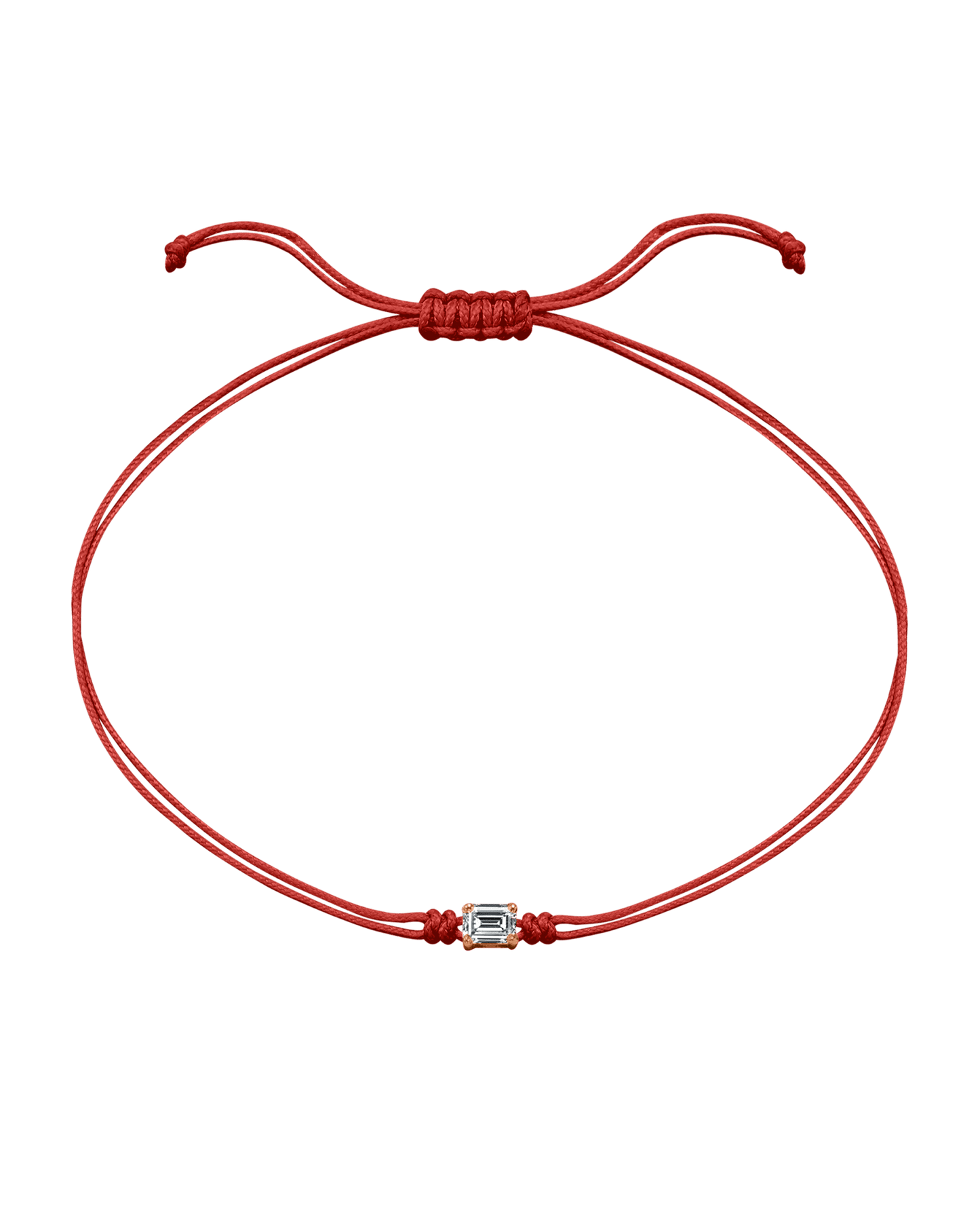 Emerald Diamond String Of Love - 14K Rose Gold Bracelets 14K Solid Gold Red 