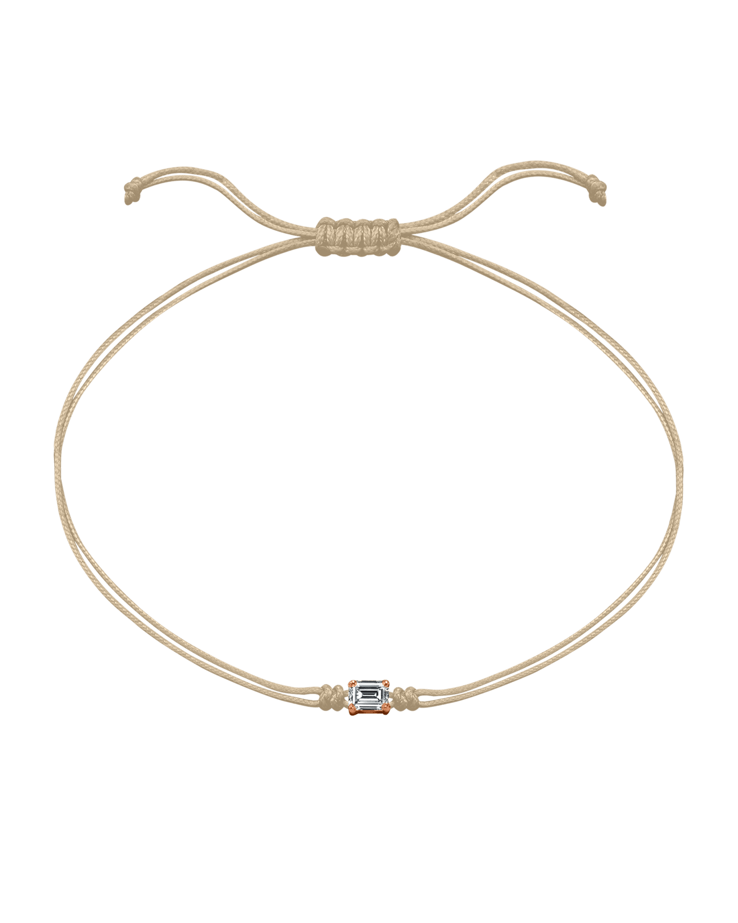 Emerald Diamond String Of Love - 14K Rose Gold Bracelets 14K Solid Gold Beige 