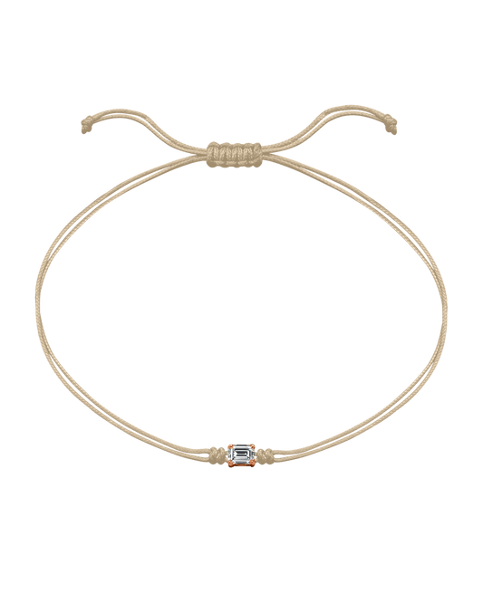 Emerald Diamond String Of Love - 14K Rose Gold Bracelets 14K Solid Gold Beige 