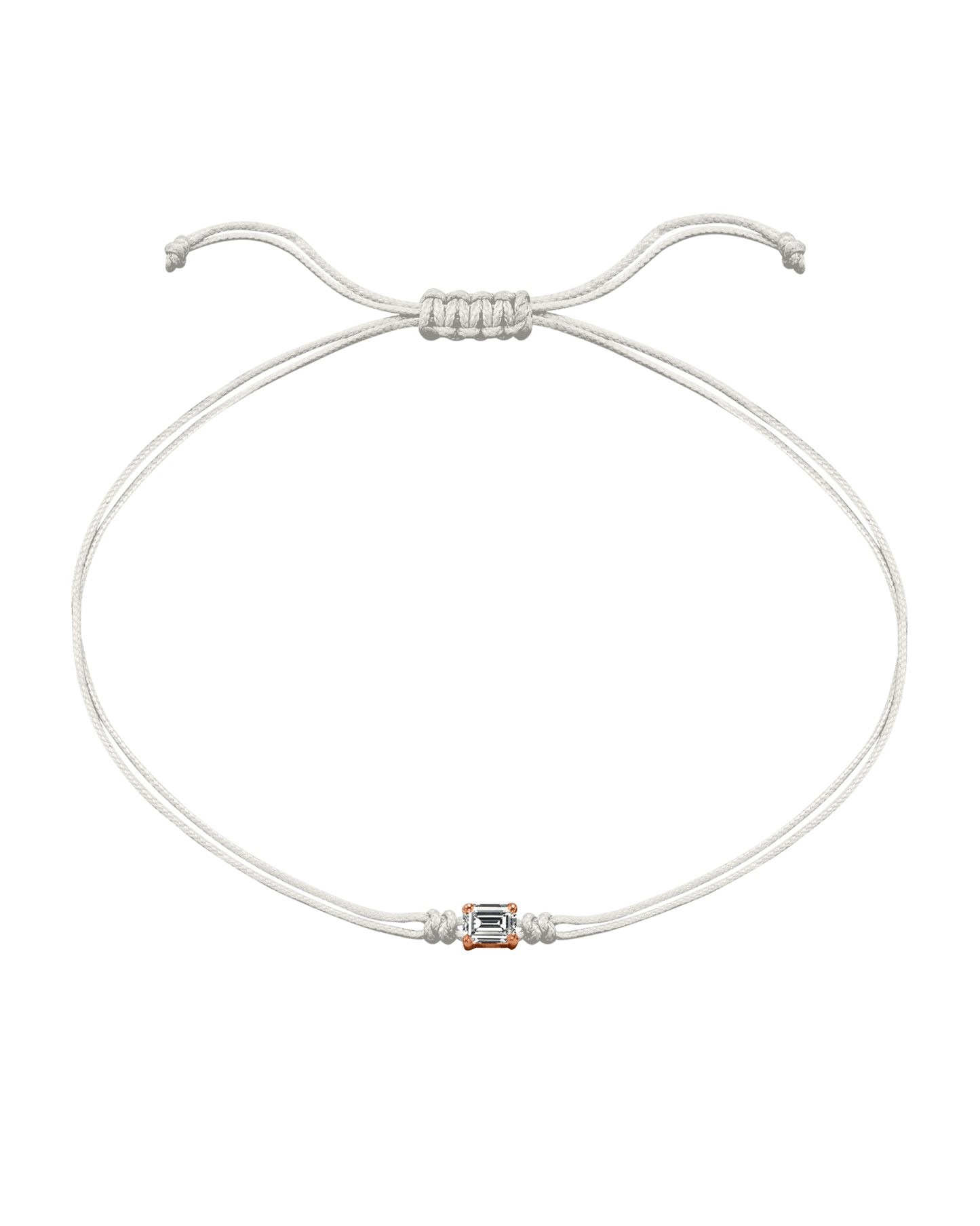 Emerald Diamond String Of Love - 14K Rose Gold Bracelets 14K Solid Gold Pearl 