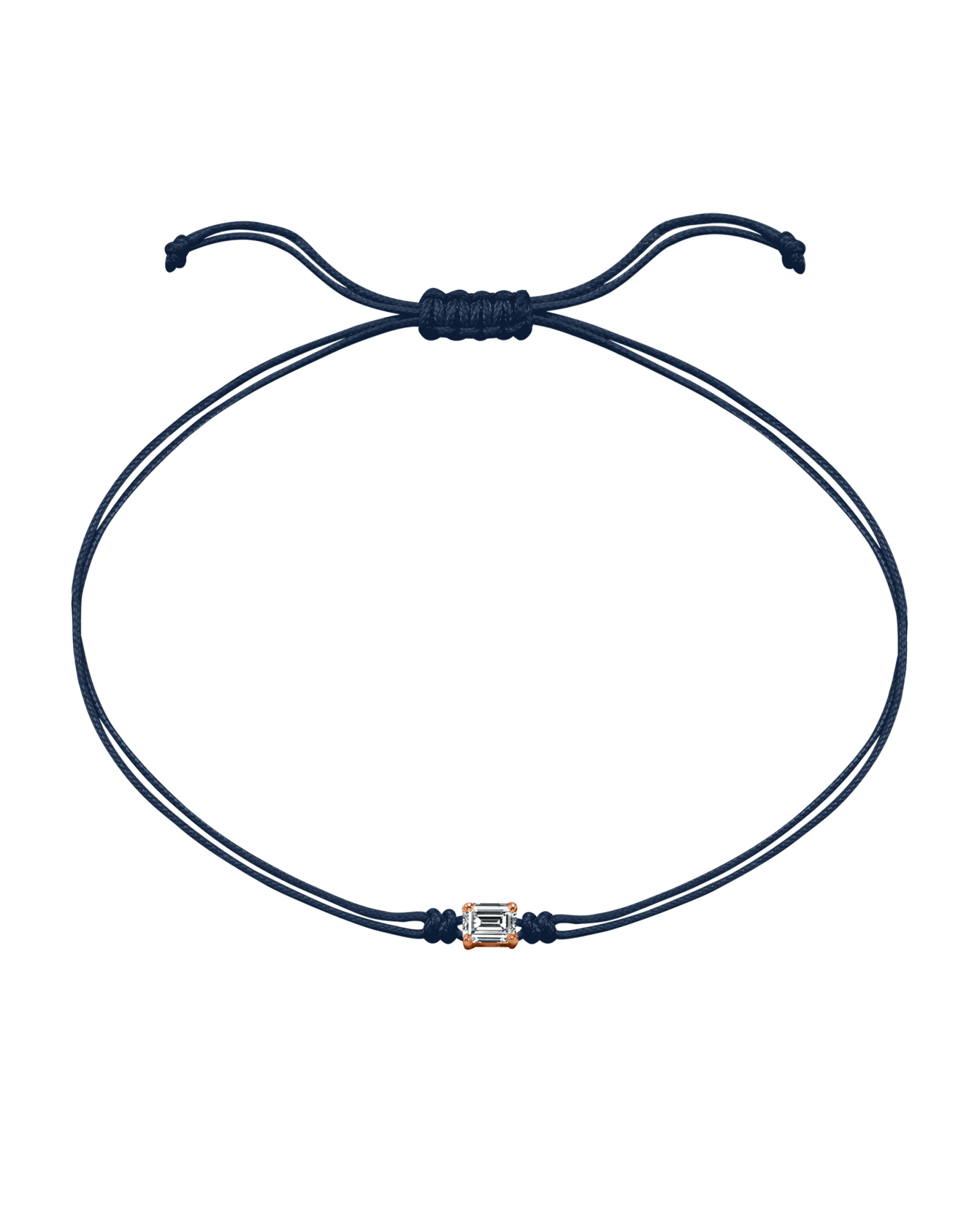 Emerald Diamond String Of Love - 14K Rose Gold Bracelets 14K Solid Gold Navy Blue 