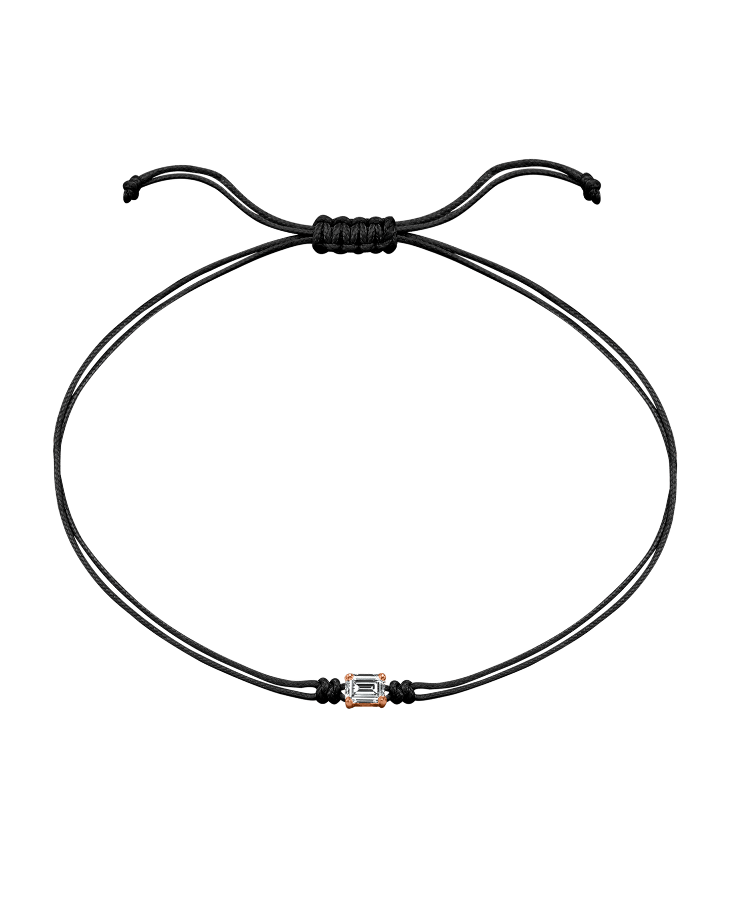 Emerald Diamond String Of Love - 14K Rose Gold Bracelets 14K Solid Gold Black 