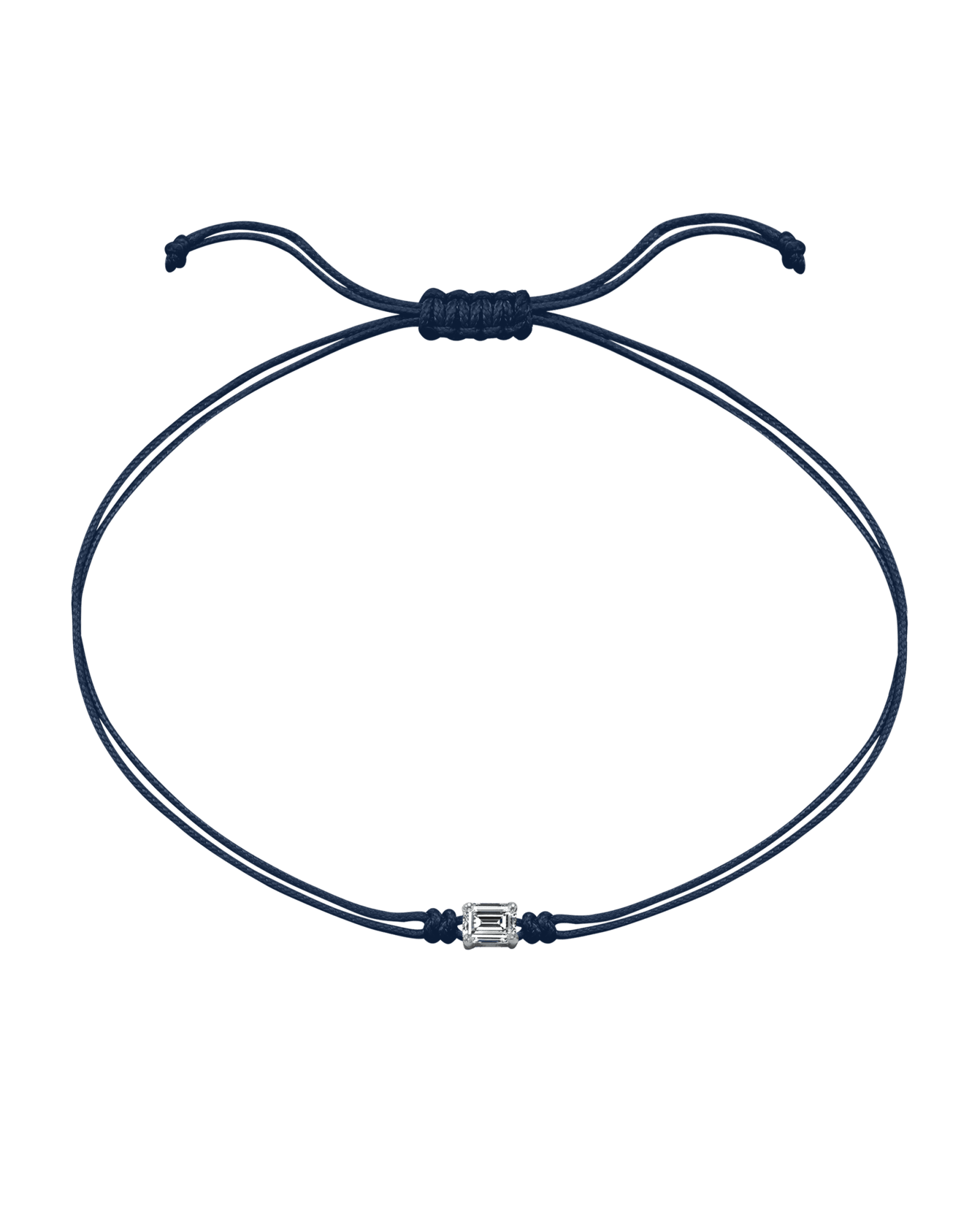 Emerald Diamond String Of Love - 14K White Gold Bracelets 14K Solid Gold Navy Blue 