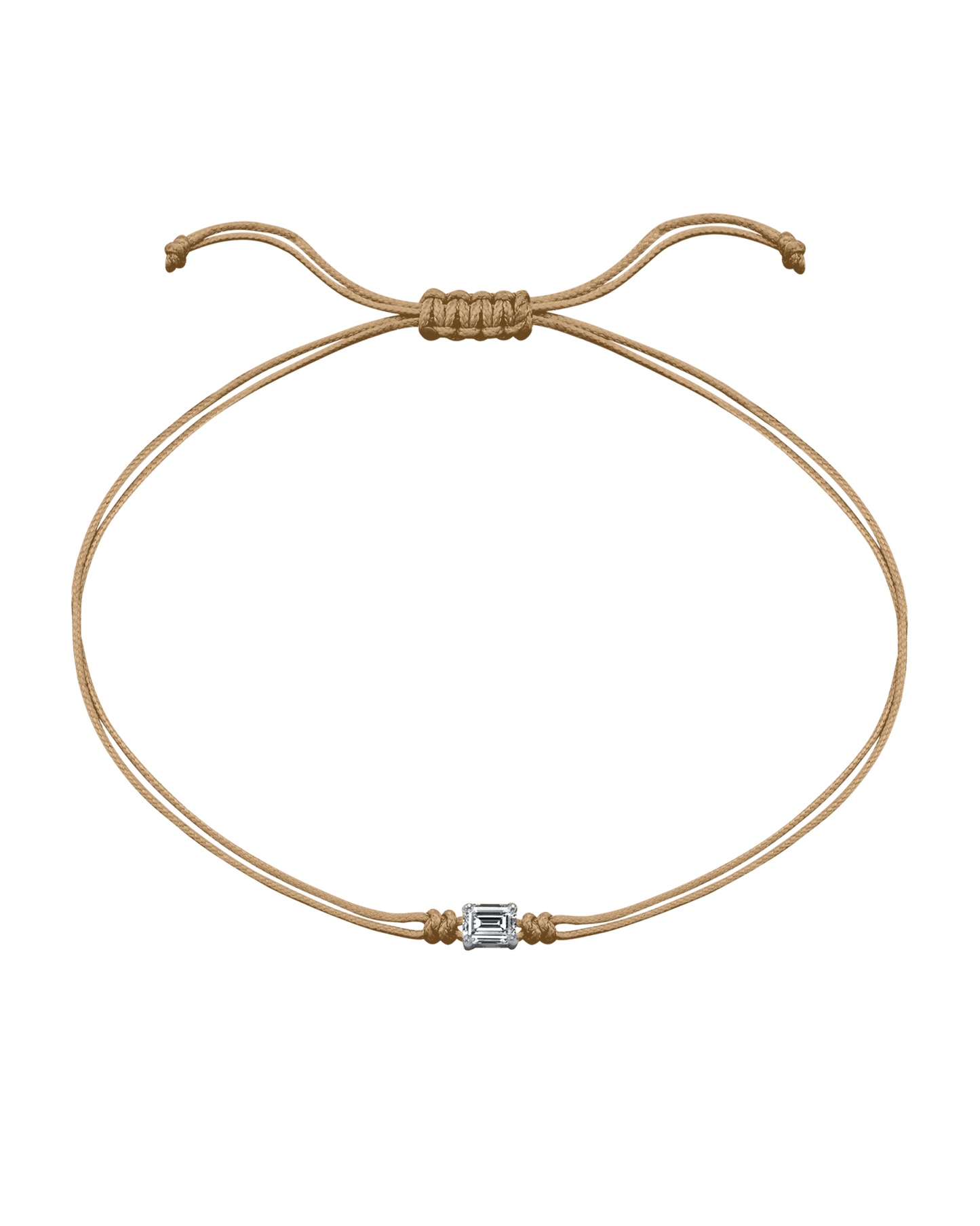 Emerald Diamond String Of Love - 14K White Gold Bracelets 14K Solid Gold Camel 