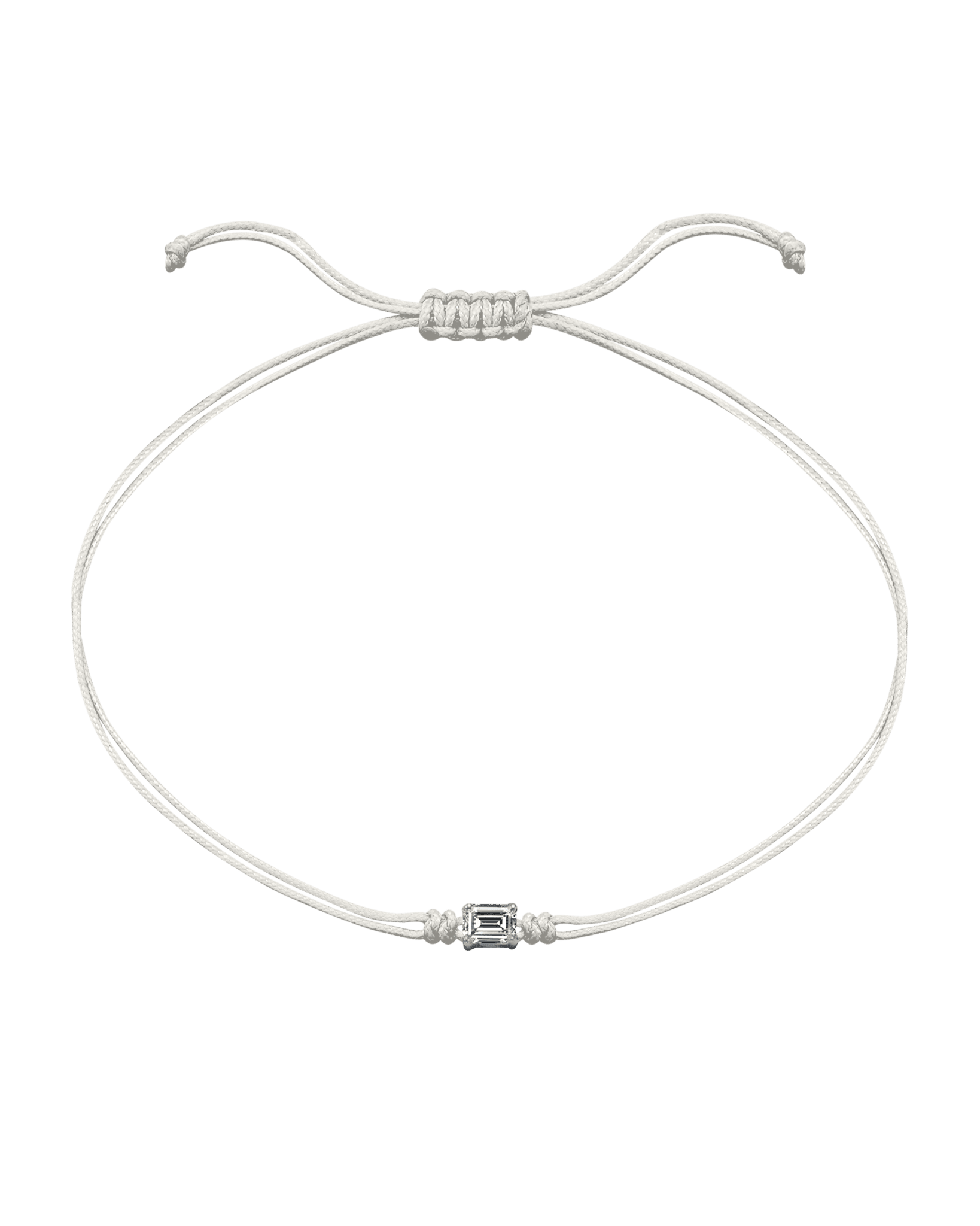 Emerald Diamond String Of Love - 14K White Gold Bracelets 14K Solid Gold Pearl 