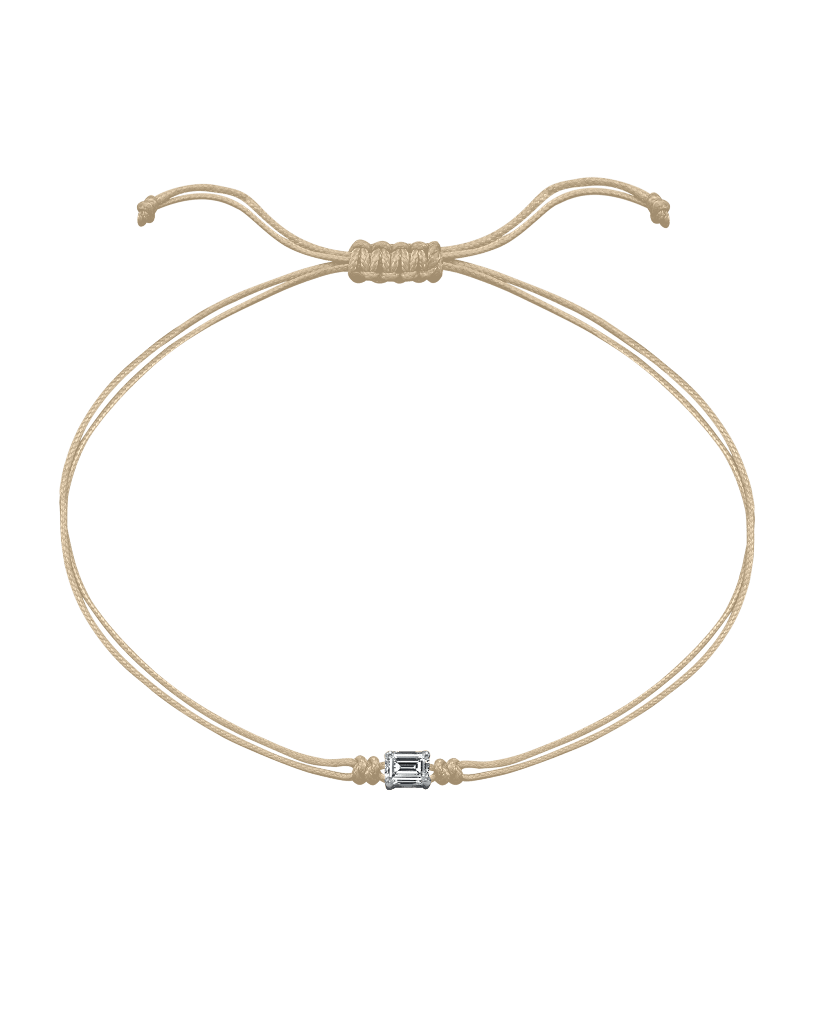 Emerald Diamond String Of Love - 14K White Gold Bracelets 14K Solid Gold Beige 
