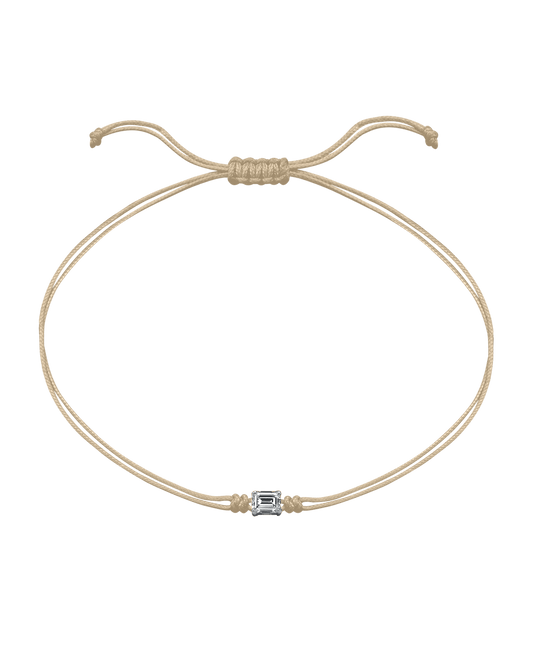 Emerald Diamond String Of Love - 14K White Gold Bracelets 14K Solid Gold Beige 