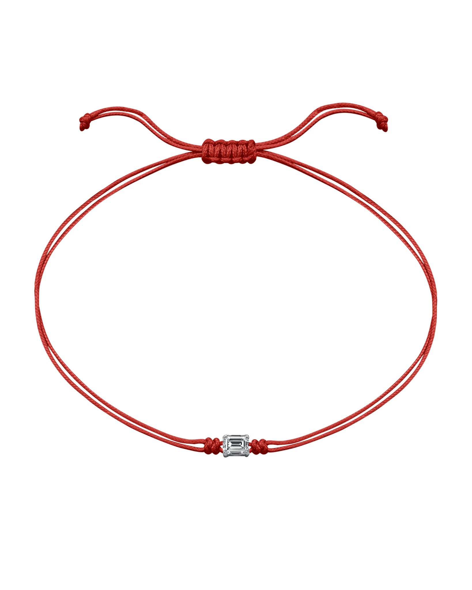 Emerald Diamond String Of Love - 14K White Gold Bracelets 14K Solid Gold Red 