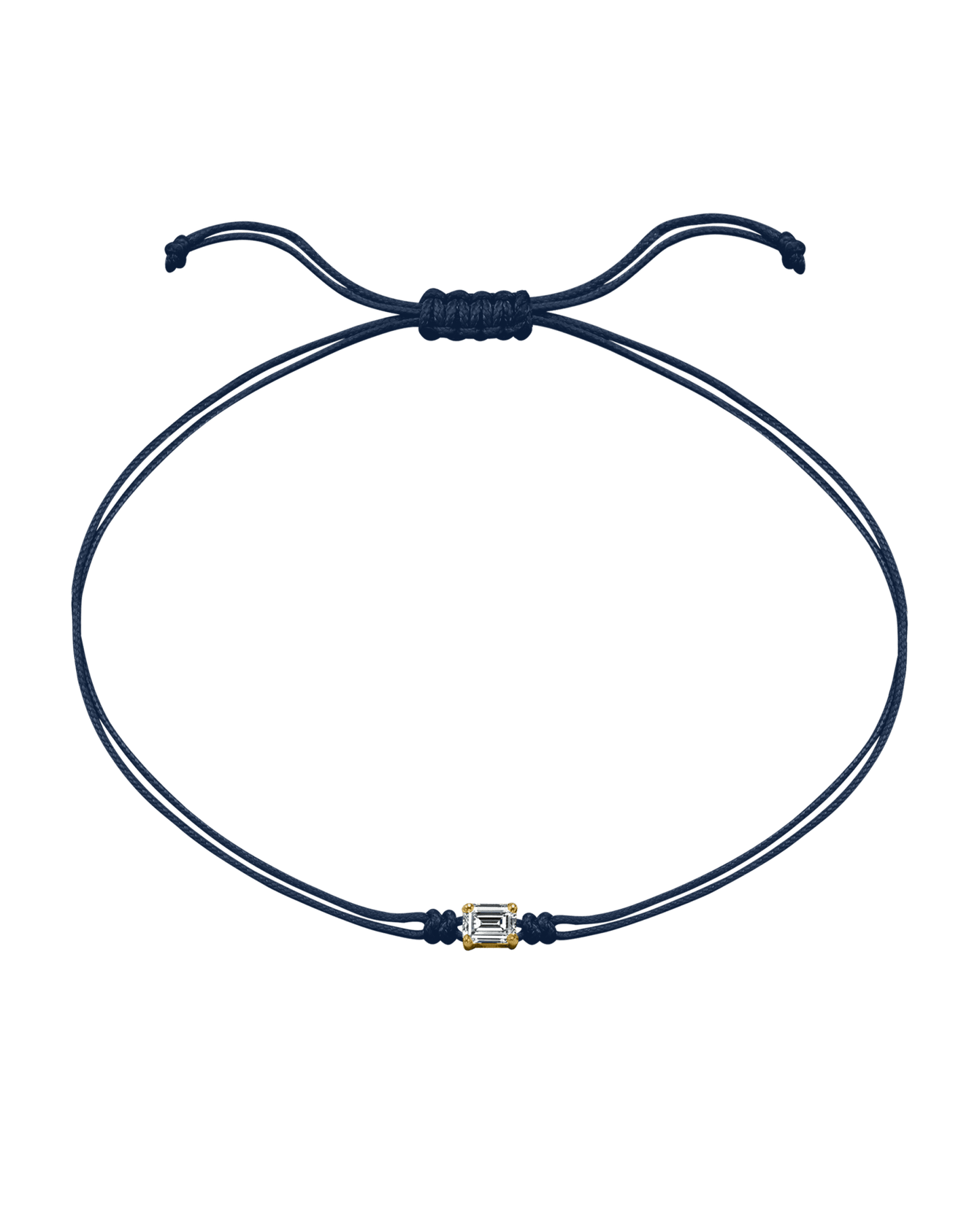 Emerald Diamond String Of Love - 14K Yellow Gold Bracelets 14K Solid Gold Navy Blue 