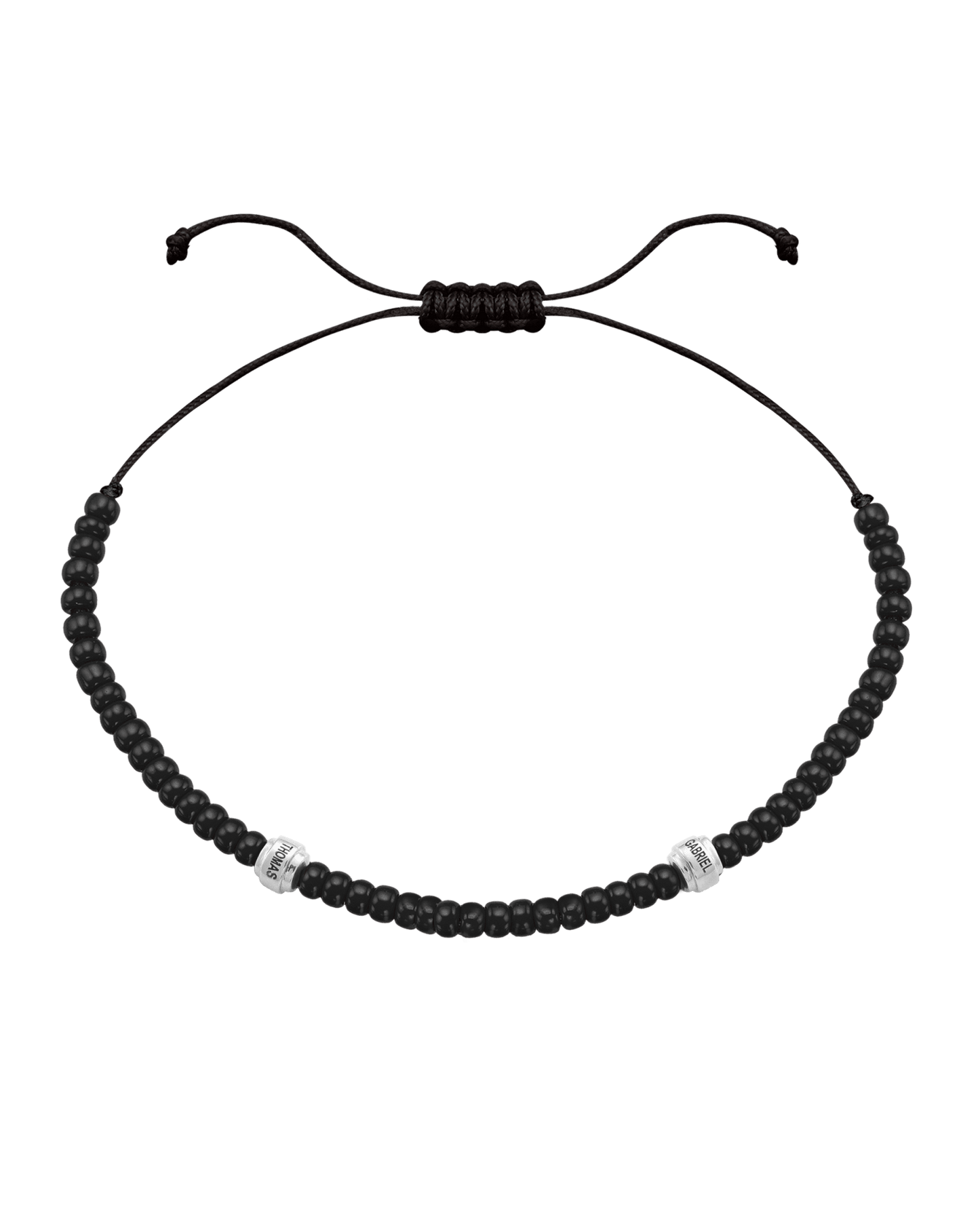 Engravable Beads String of Love with Birthstones - 14K White Gold Bracelets magal-dev 2 