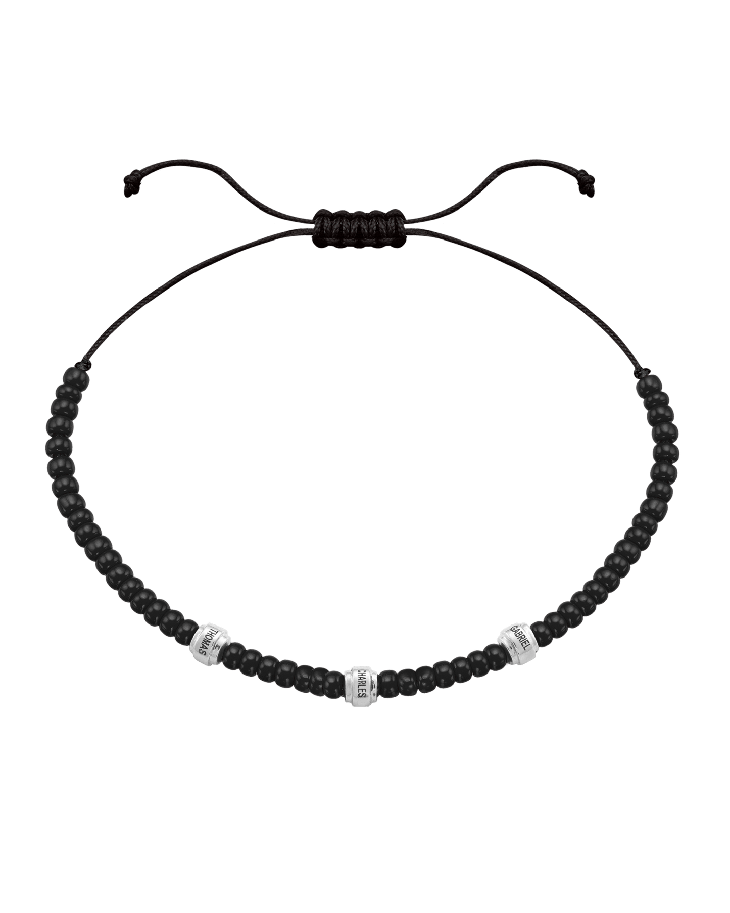 Engravable Beads String of Love with Birthstones - 14K White Gold Bracelets magal-dev 3 