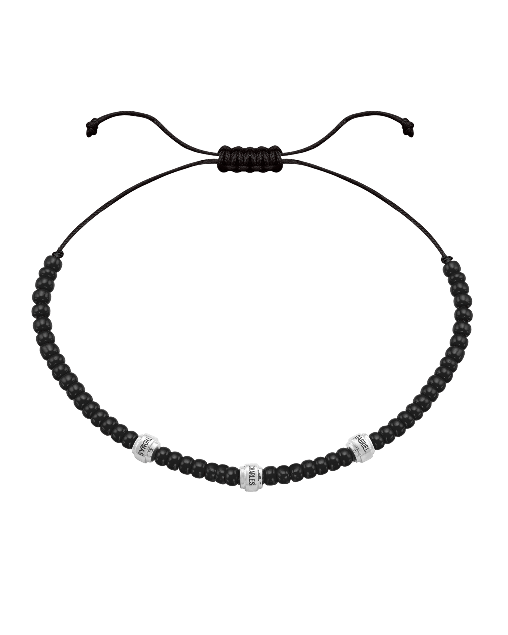 Engravable Beads String of Love with Birthstones - 14K White Gold Bracelets magal-dev 3 