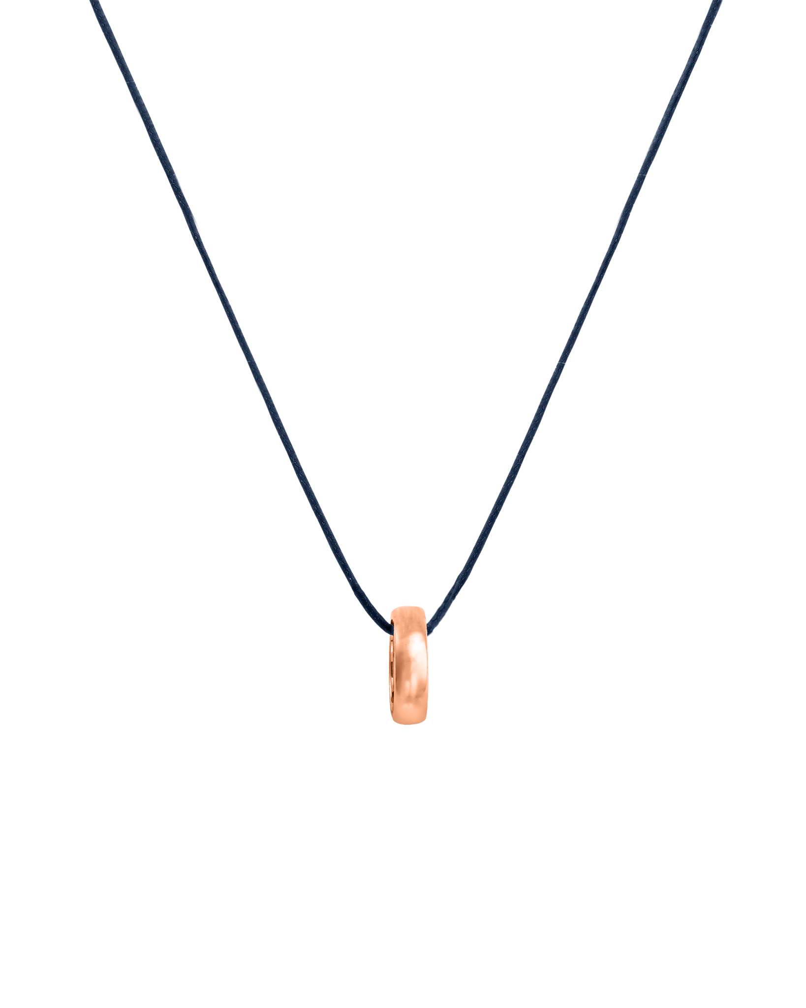 Engravable Links Necklace - 14K Rose Gold Necklaces 14K Solid Gold 1 Navy Blue 