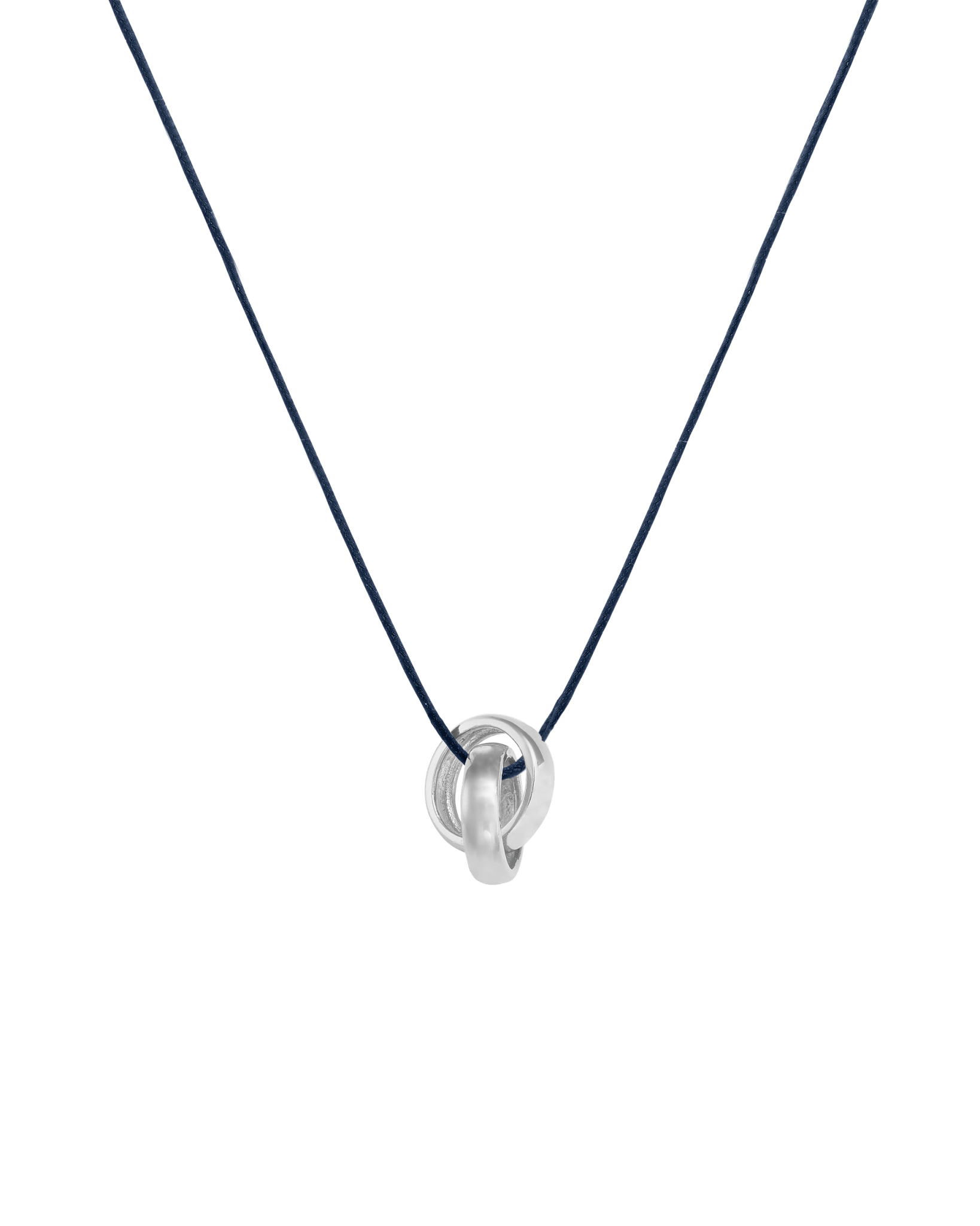 Engravable Links Necklace - 14K White Gold Necklaces 14K Solid Gold 2 Navy Blue 