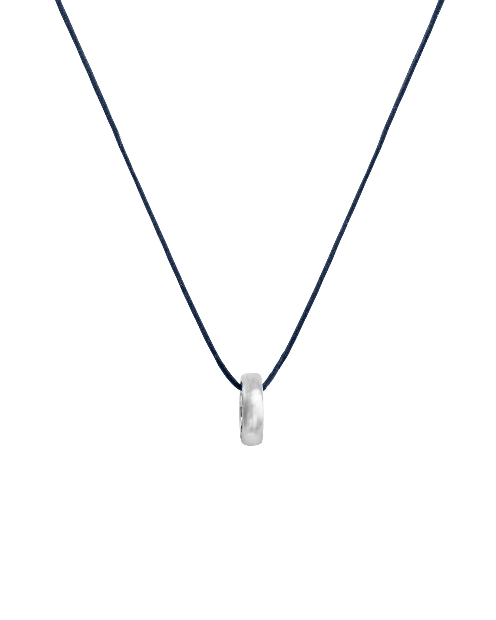 Engravable Links Necklace - 14K White Gold Necklaces 14K Solid Gold 1 Navy Blue 