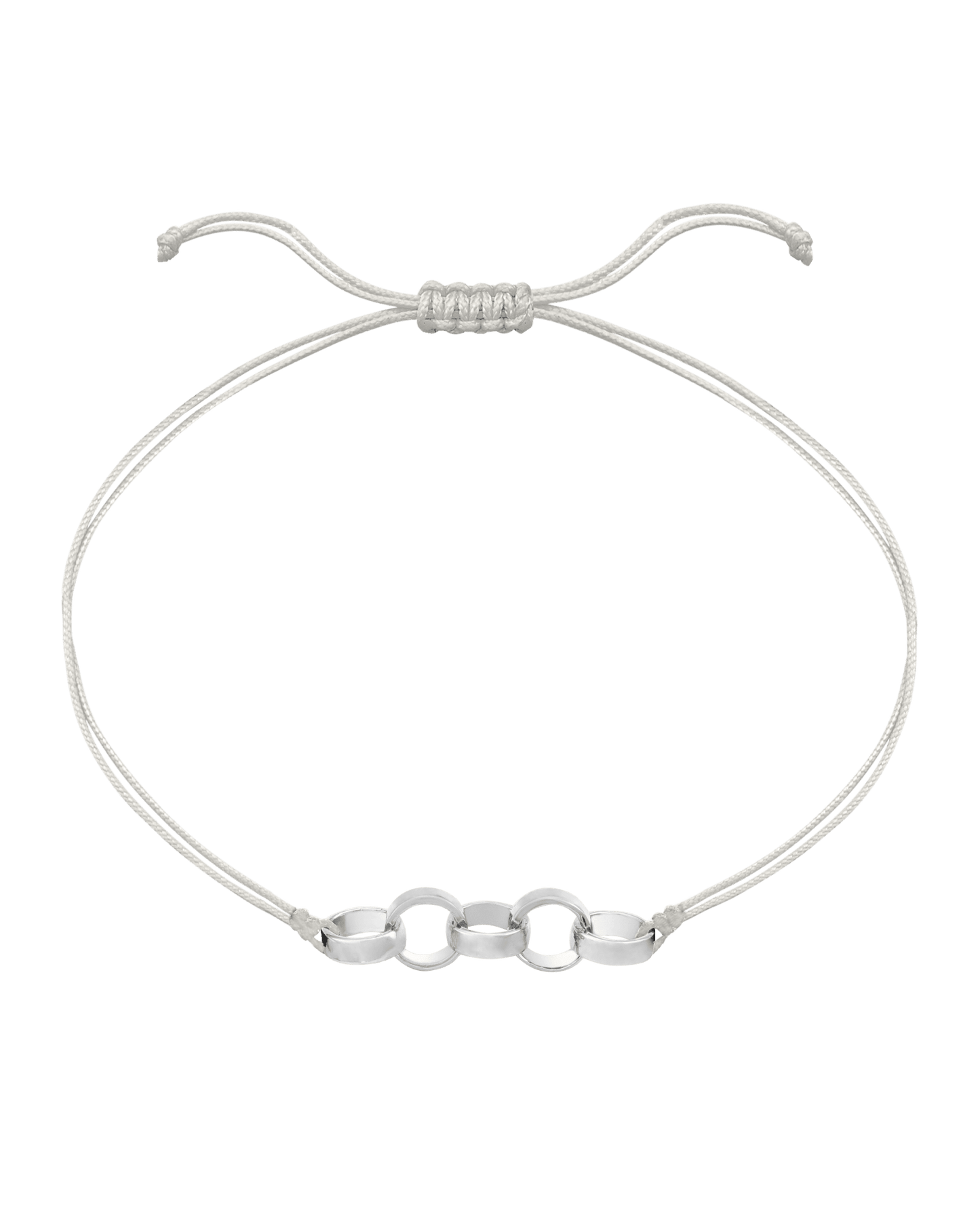 Engravable Links of Love - 14K White Gold Bracelets magal-dev 5 Pearl 