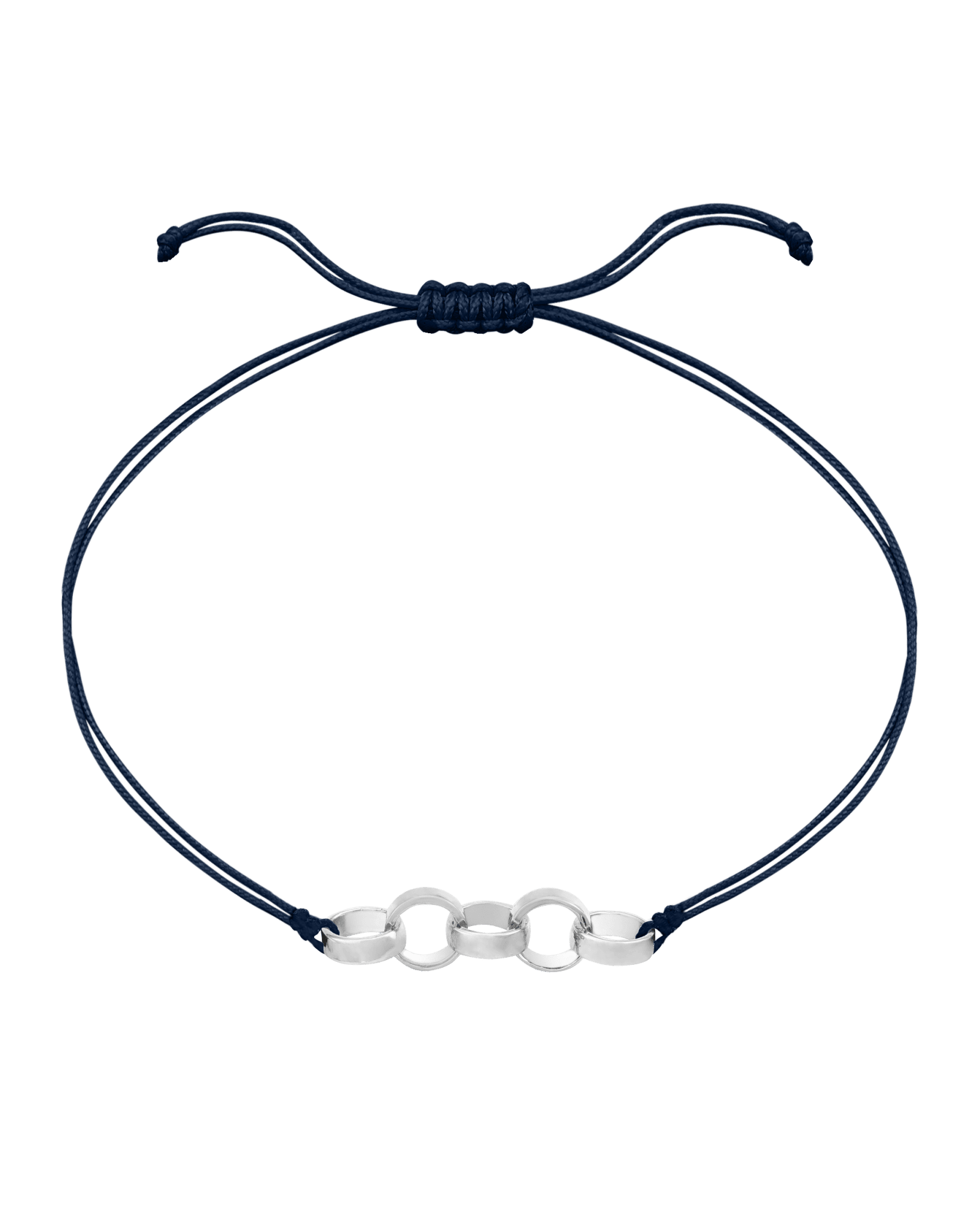 Engravable Links of Love - 14K White Gold Bracelets magal-dev 5 Navy Blue 