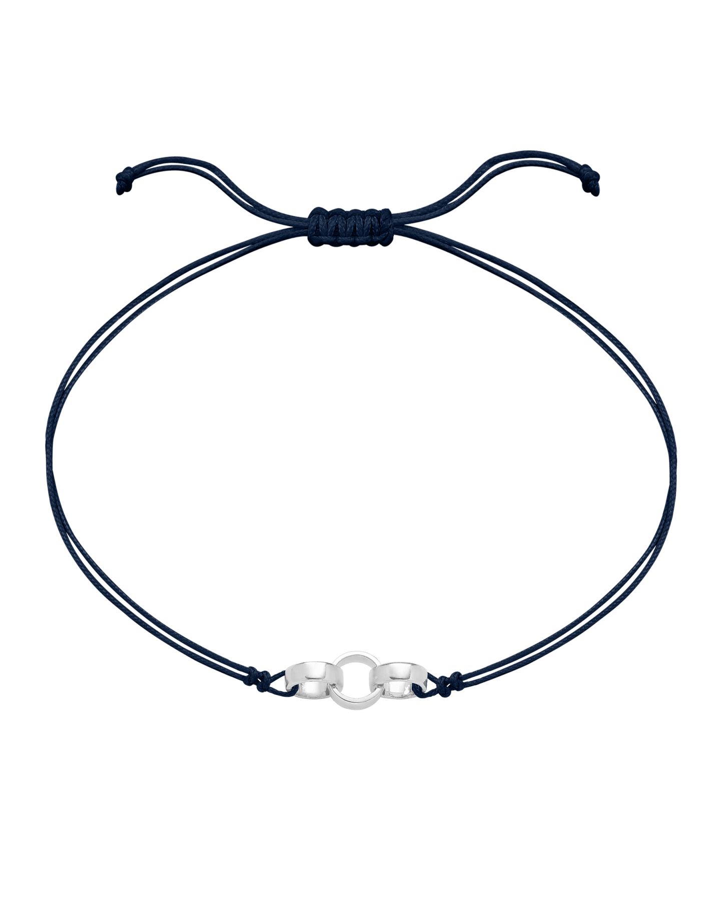 Engravable Links of Love - 14K White Gold Bracelets magal-dev 3 Navy Blue 