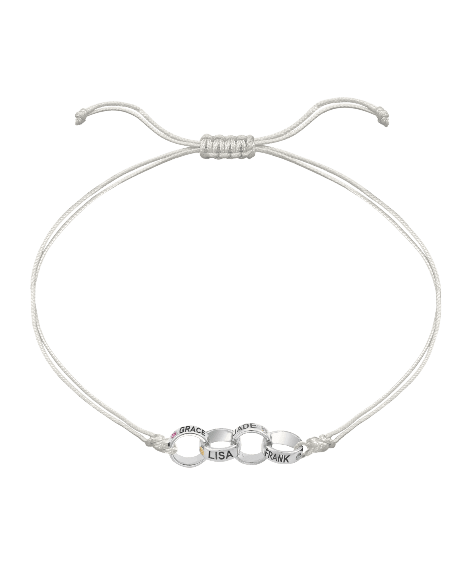 Engravable Links of Love - 14K White Gold Bracelets magal-dev 4 Pearl 