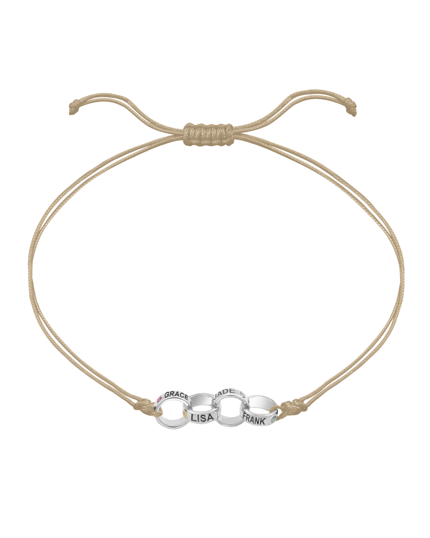Engravable Links of Love - 14K White Gold Bracelets magal-dev 4 Beige 
