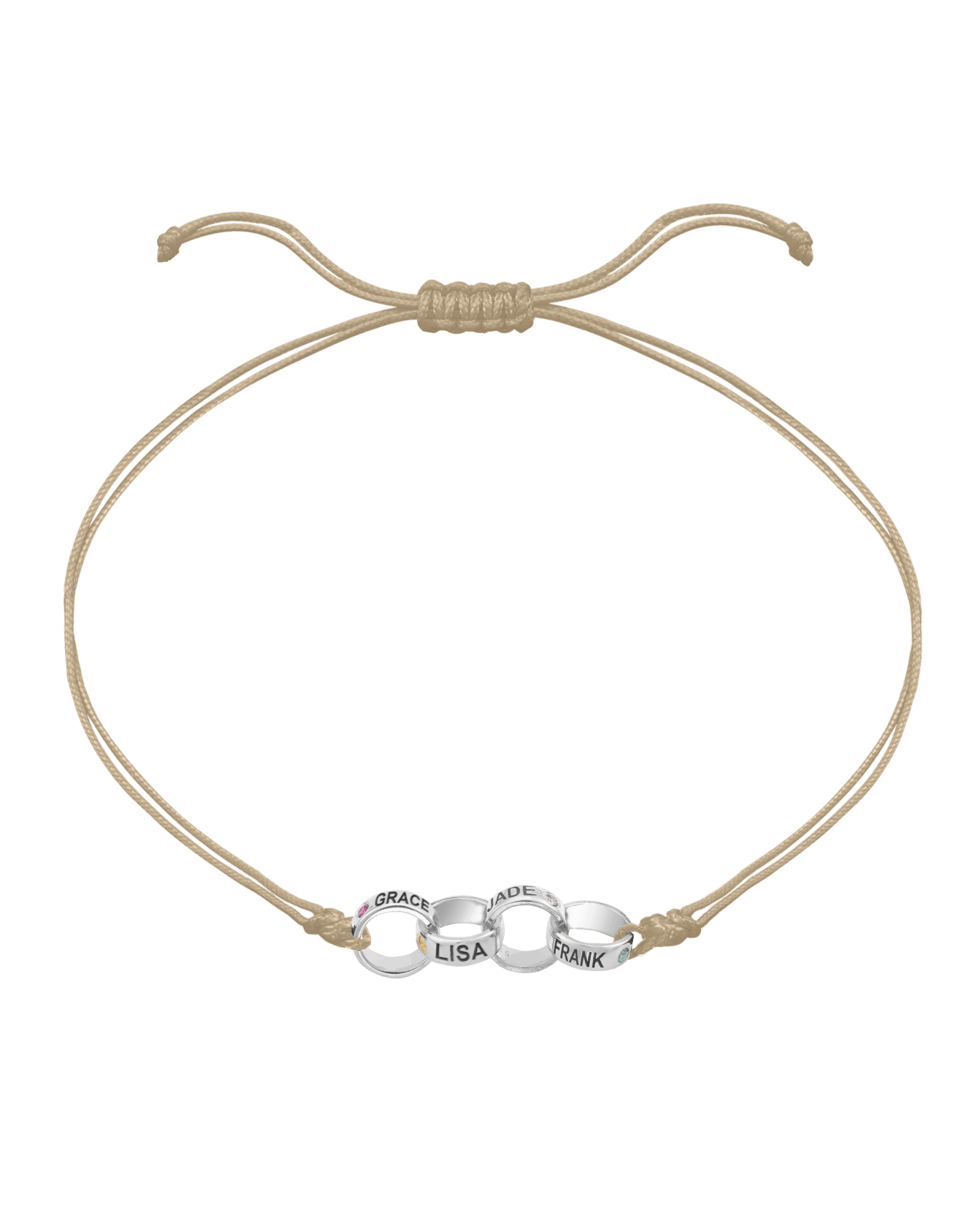 Engravable Links of Love - 14K White Gold Bracelets magal-dev 4 Beige 