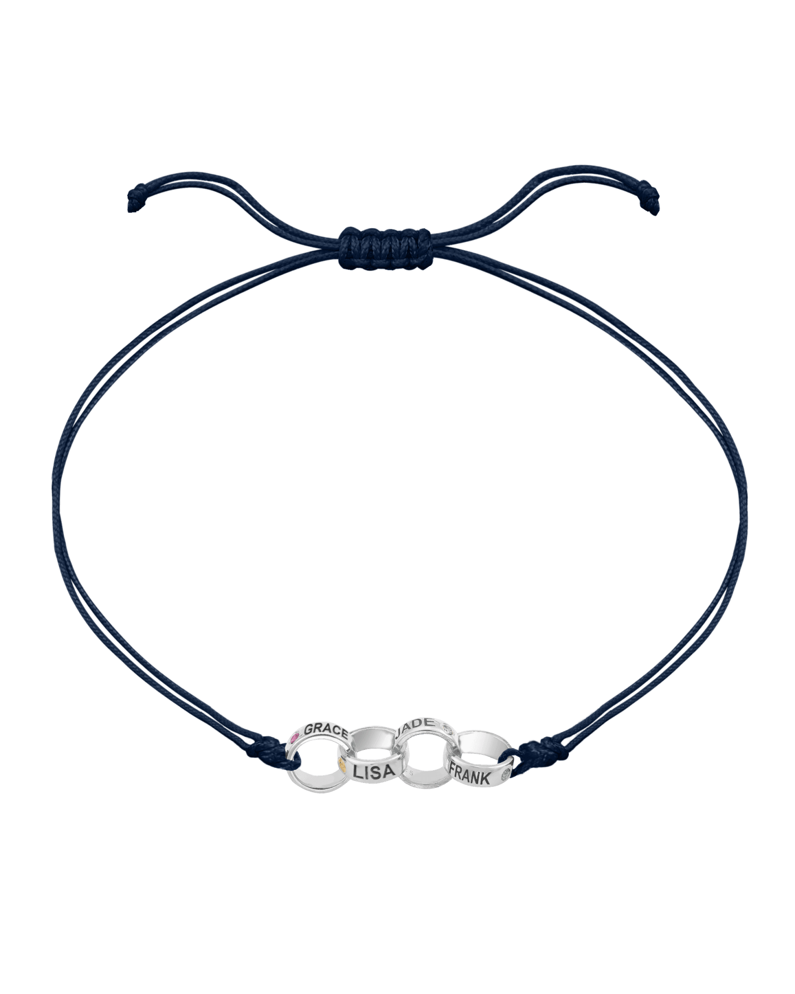 Engravable Links of Love - 925 Sterling Silver Bracelets magal-dev 4 Navy Blue 