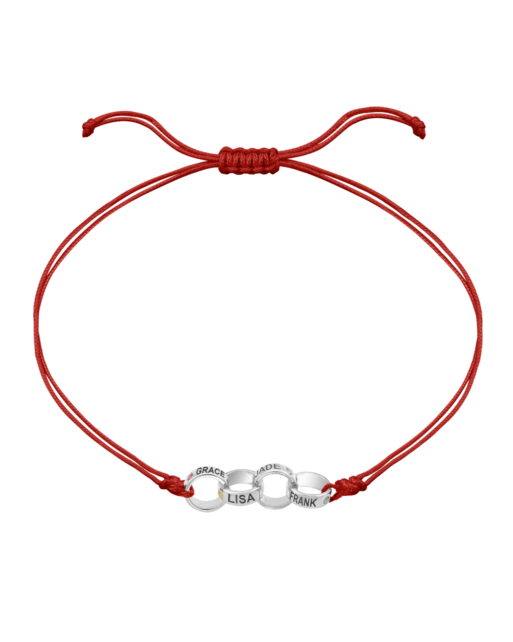 Engravable Links of Love - 925 Sterling Silver Bracelets magal-dev 4 Red 