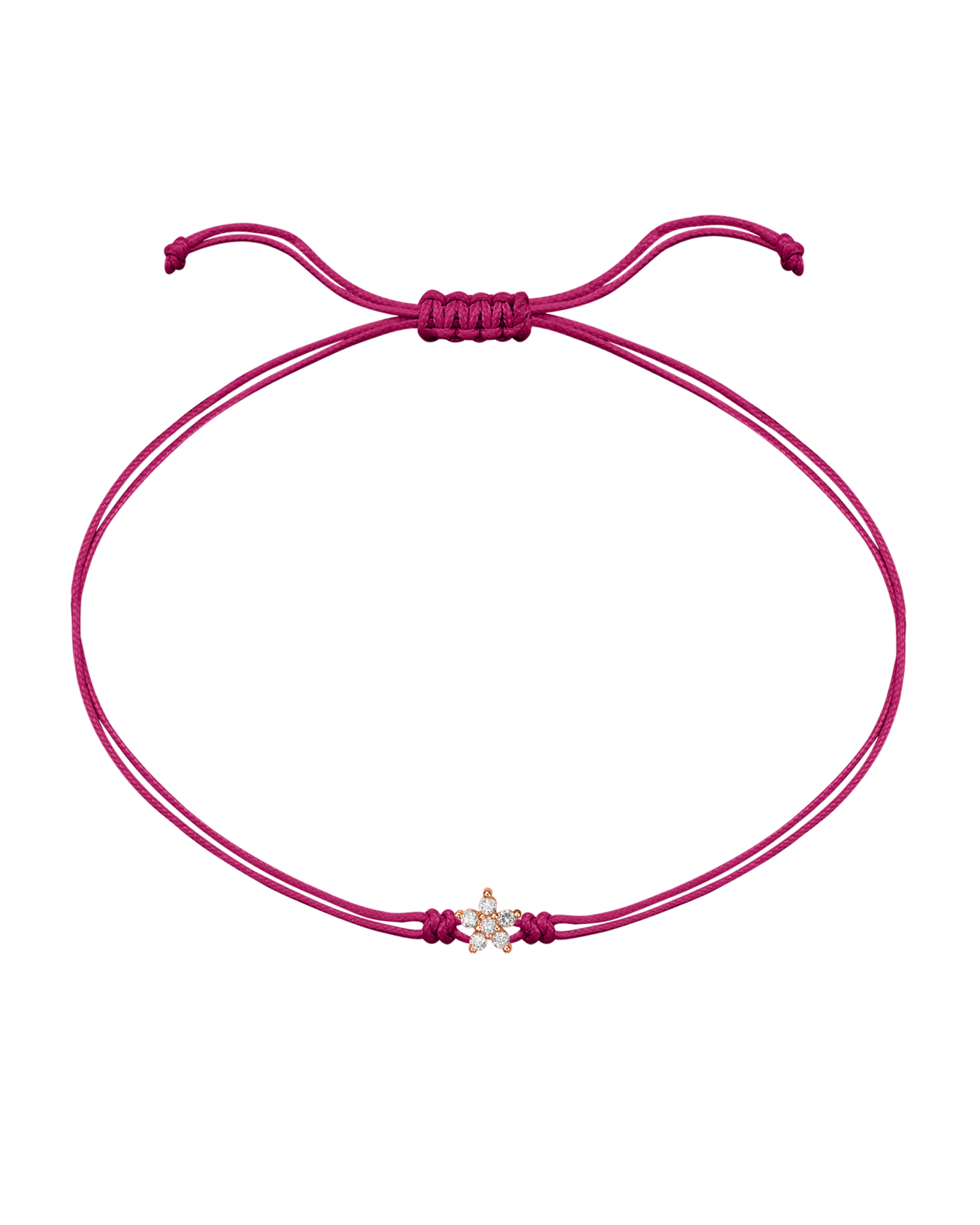 Flower Diamond String Of Love - 14K Rose Gold Bracelets 14K Solid Gold Pink 