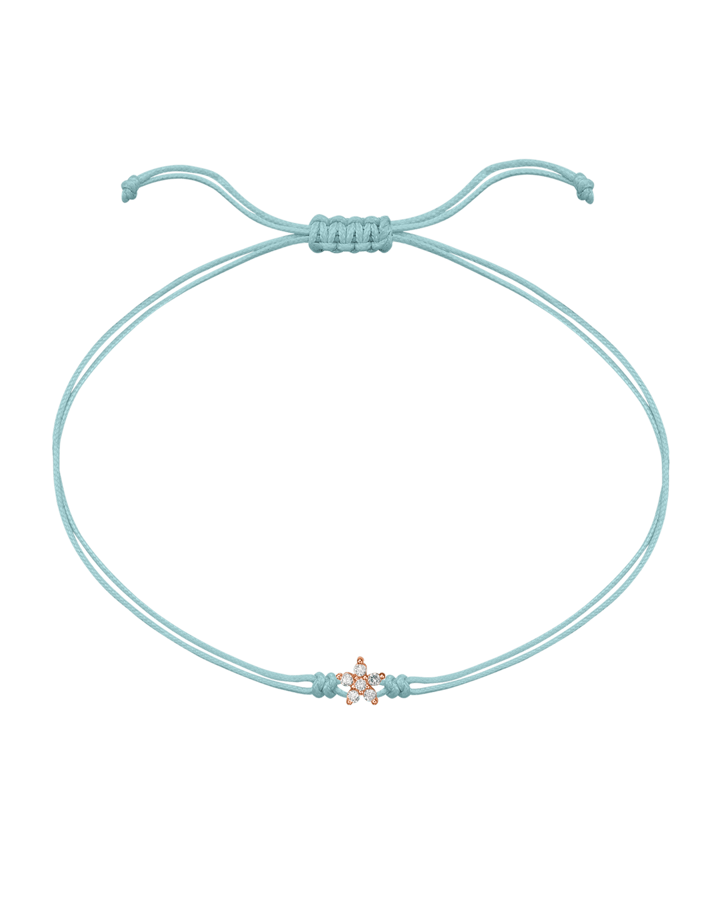 Flower Diamond String Of Love - 14K Rose Gold Bracelets 14K Solid Gold Turquoise 