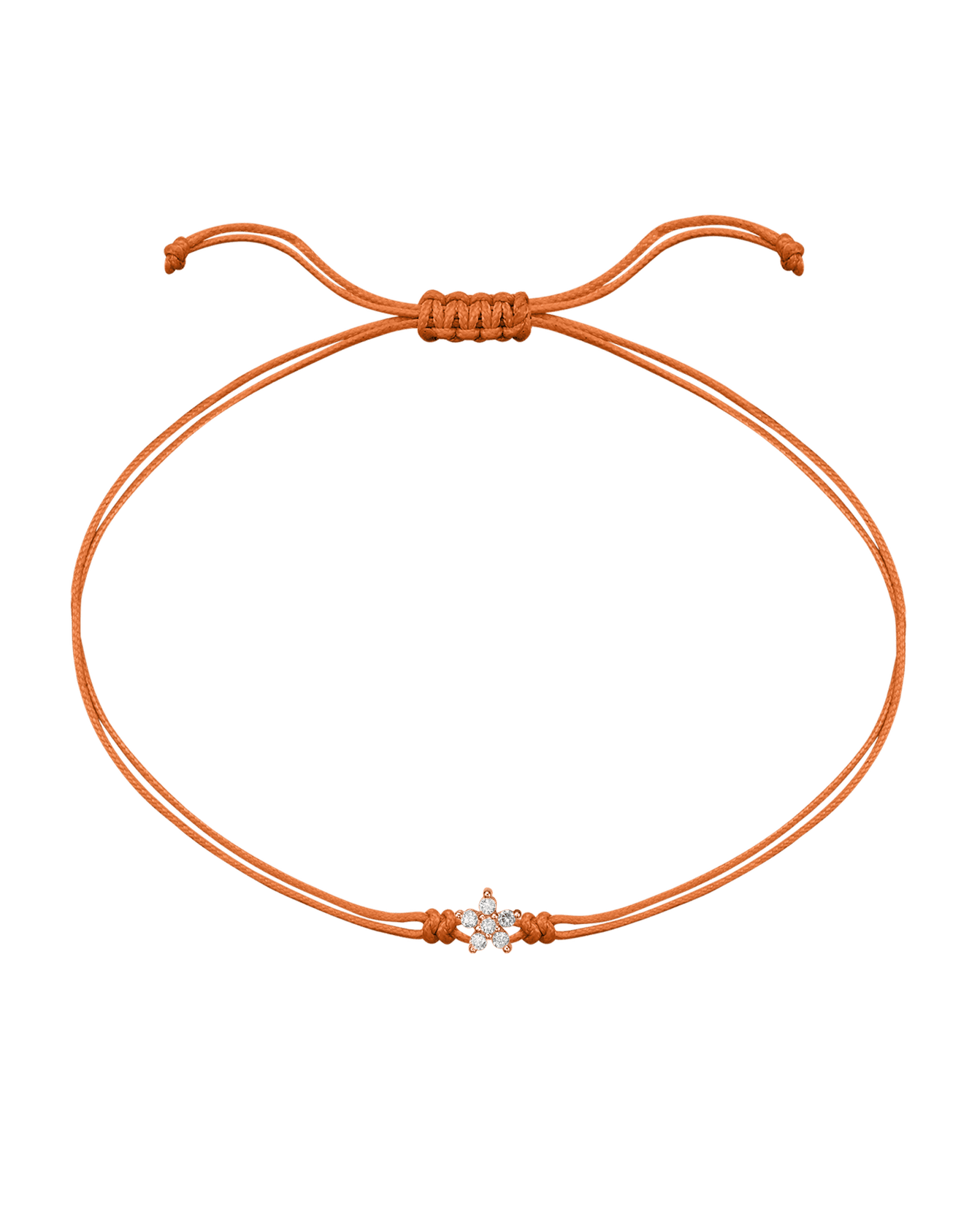 Flower Diamond String Of Love - 14K Rose Gold Bracelets 14K Solid Gold Orange 